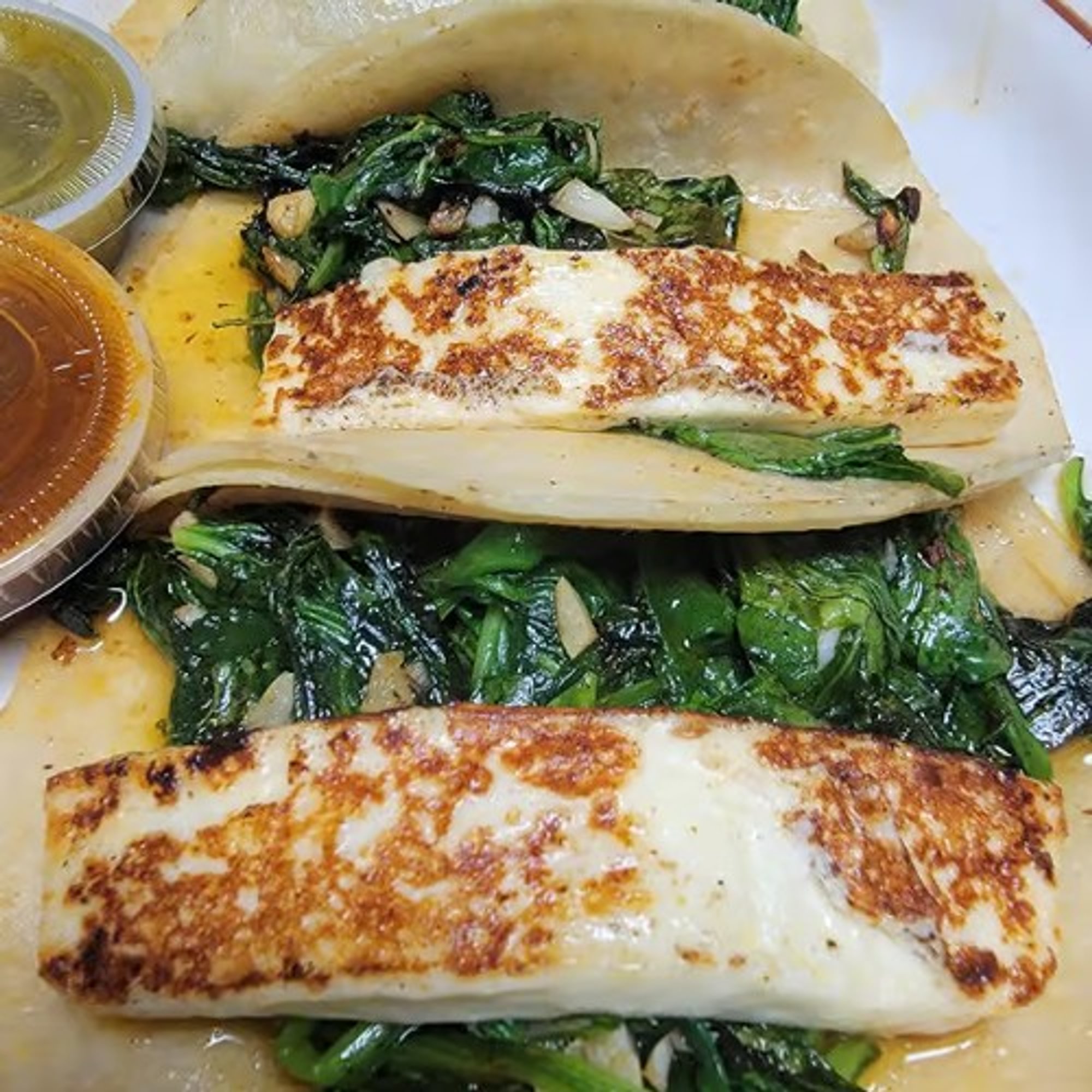 Asadero Spinach Soft Tacos