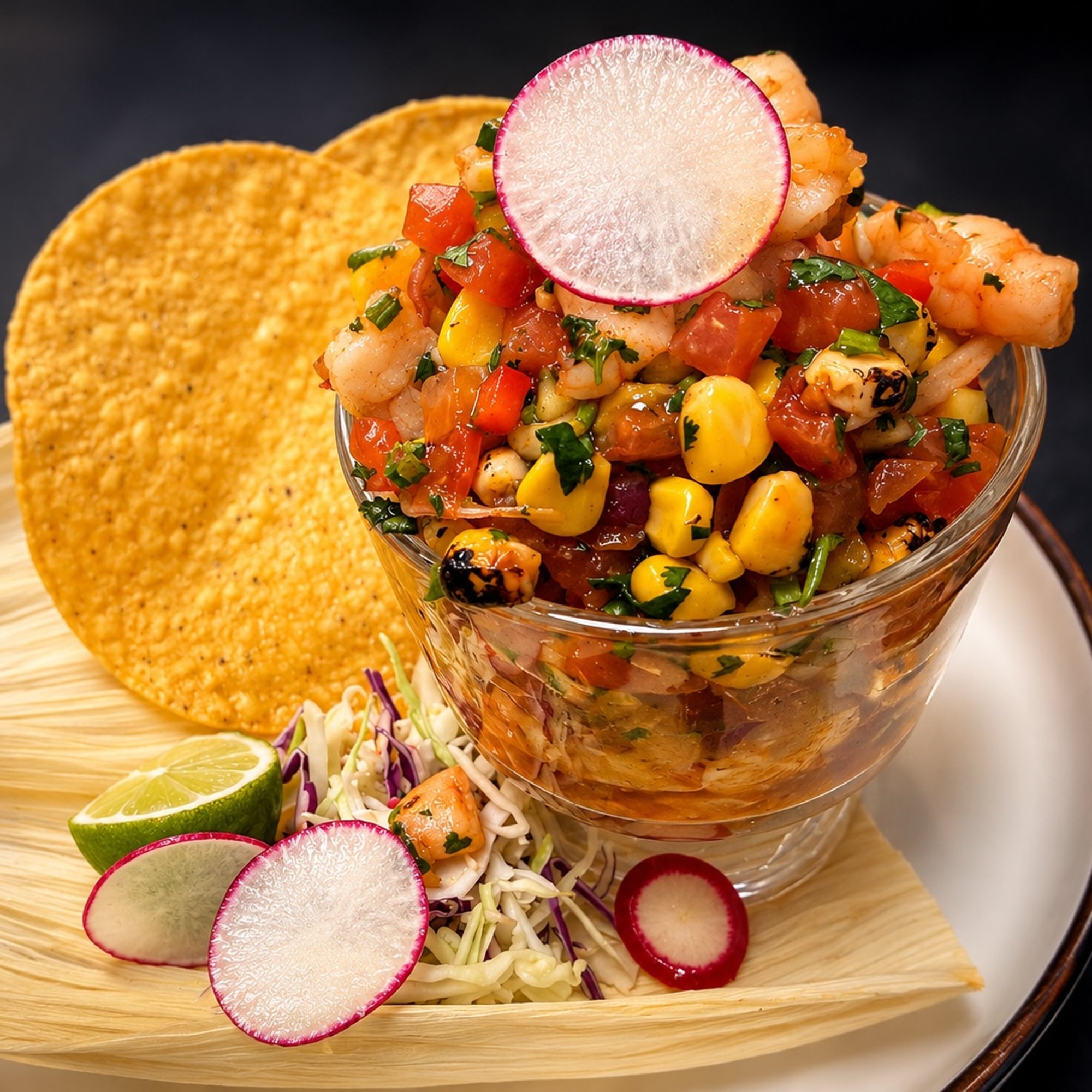 Rosted Corn Shrimp Ceviche