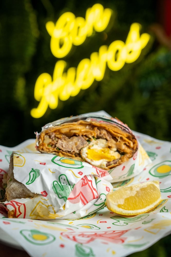 Chilaquiles Burrito with Meat