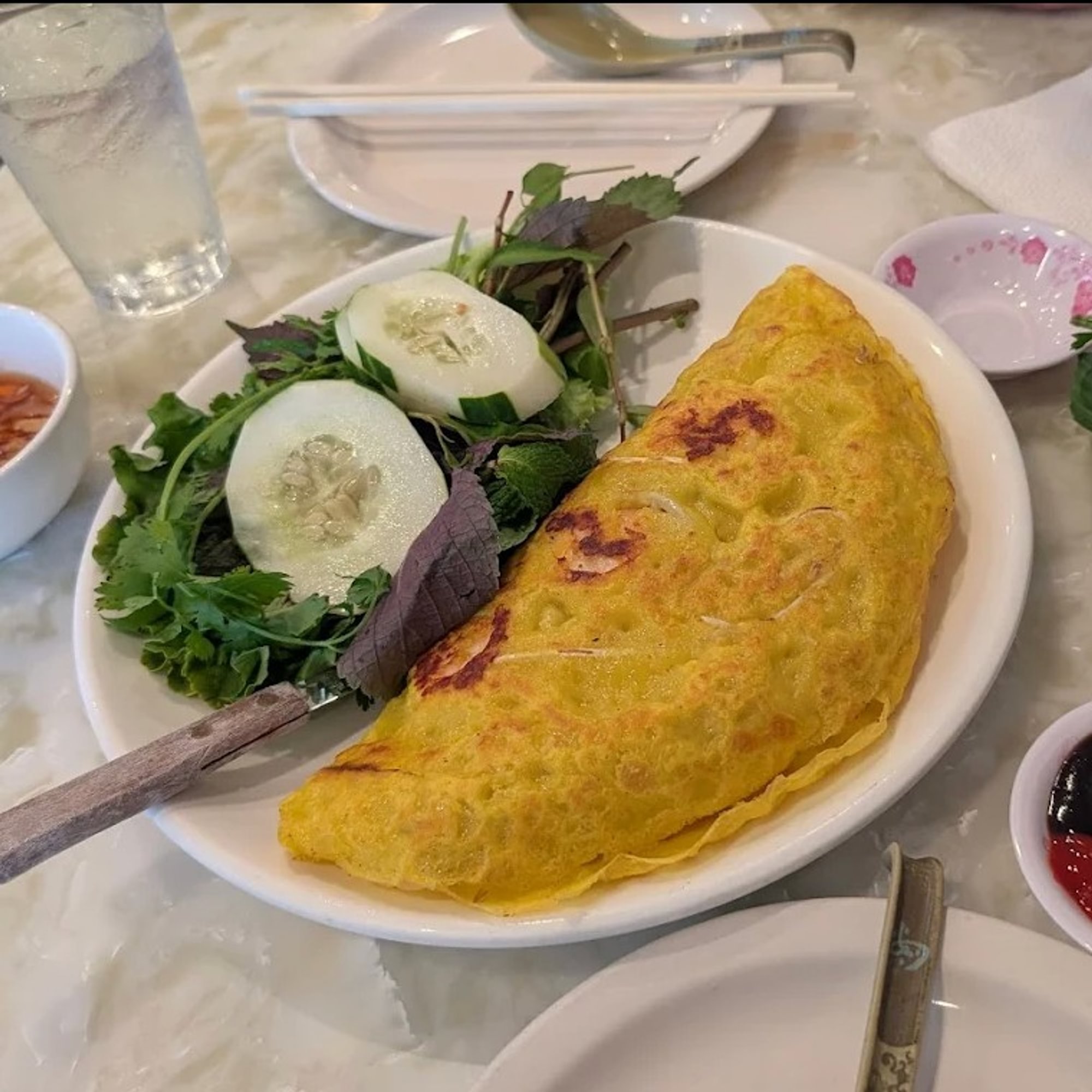 Vietnamese Sizzling Shrimp & Pork Belly Crepe