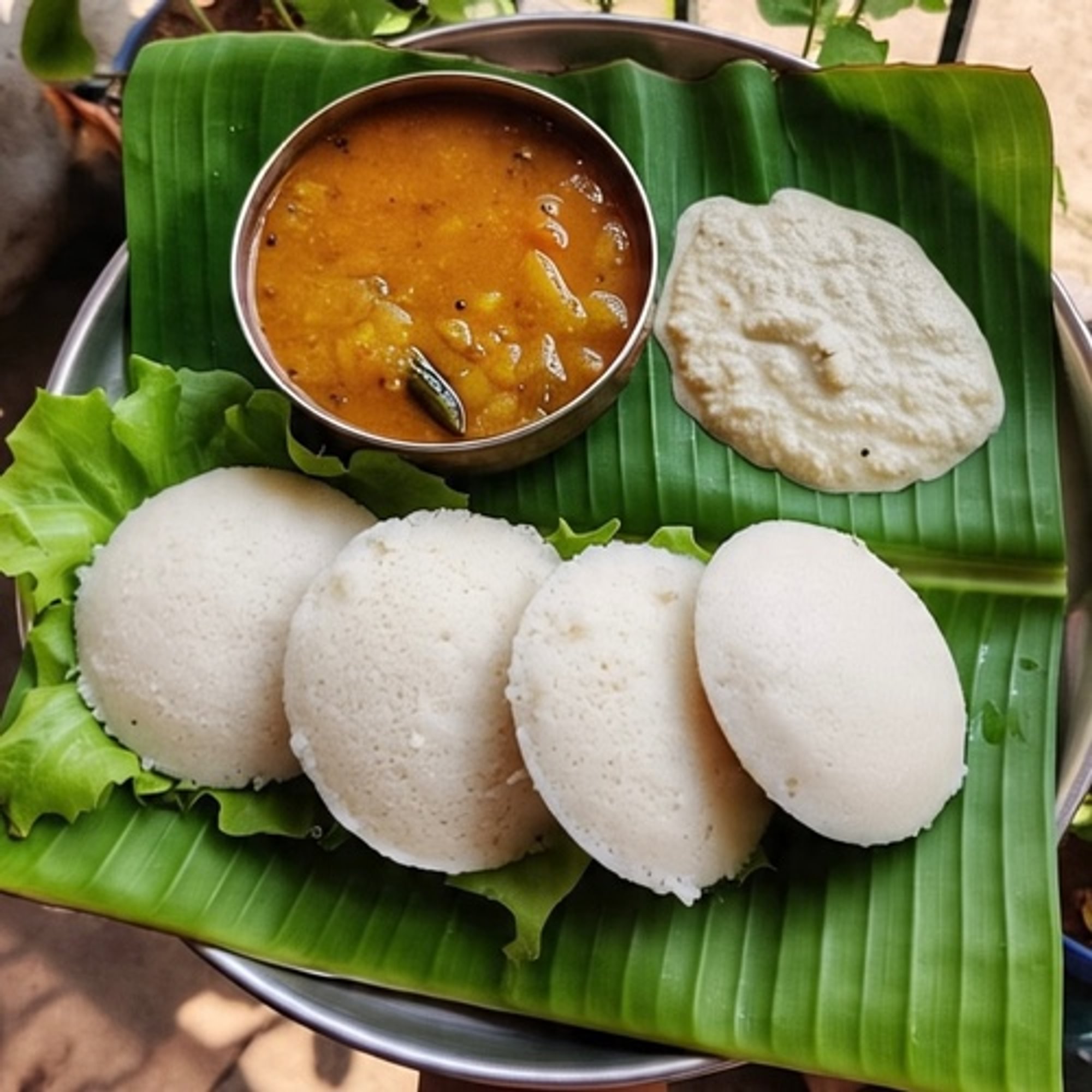 Idli - sambhar (Rice cakes 3)