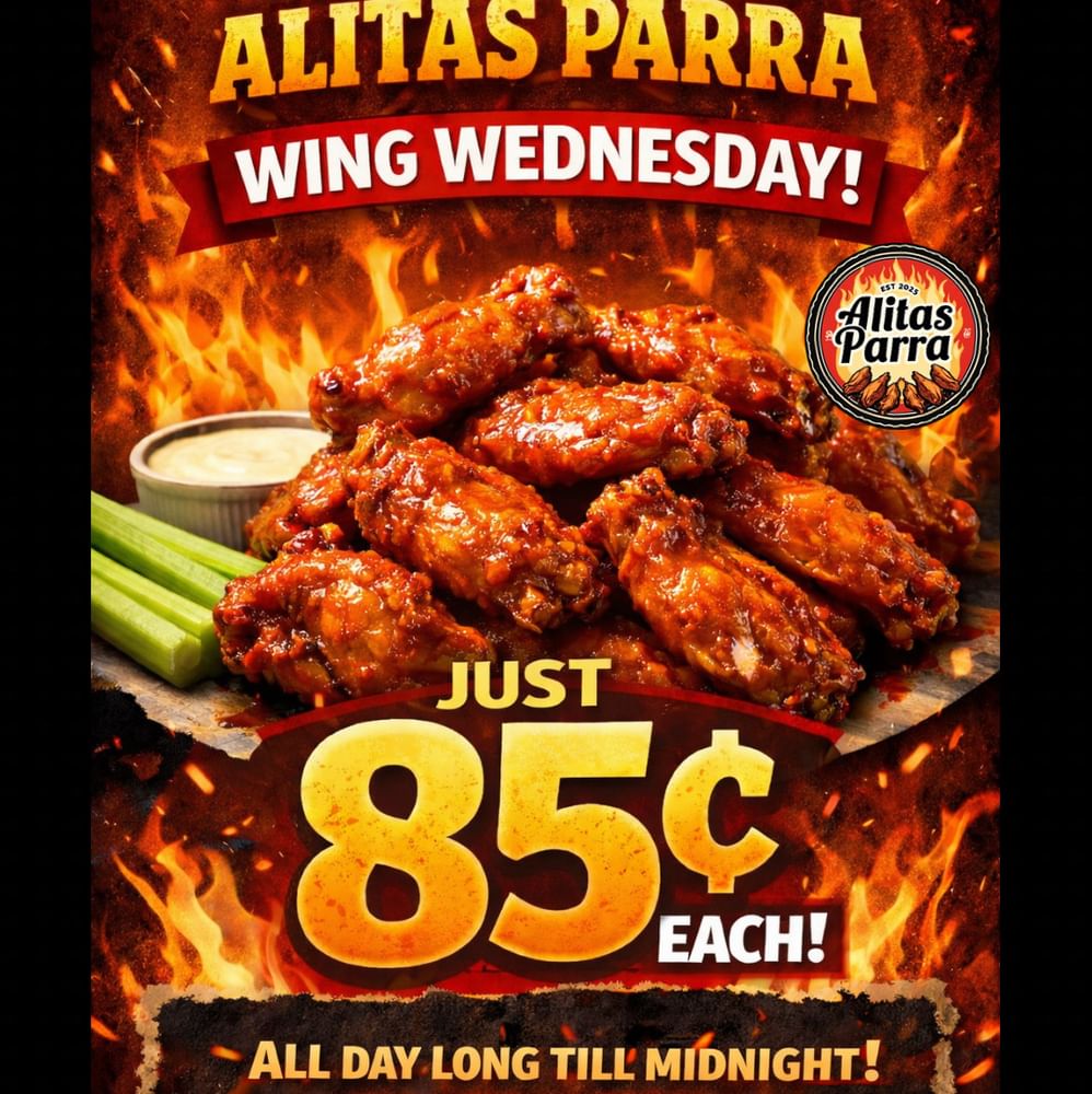 0.85 cent wing Wednesday. No ranch included