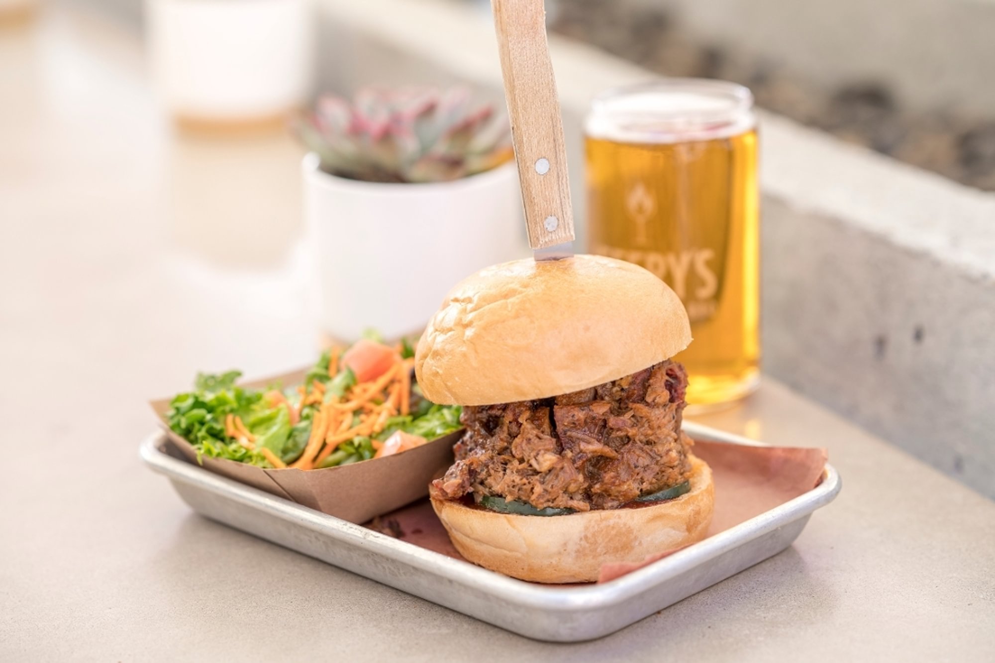 Smoked Chopped Beef Brisket Sandwich