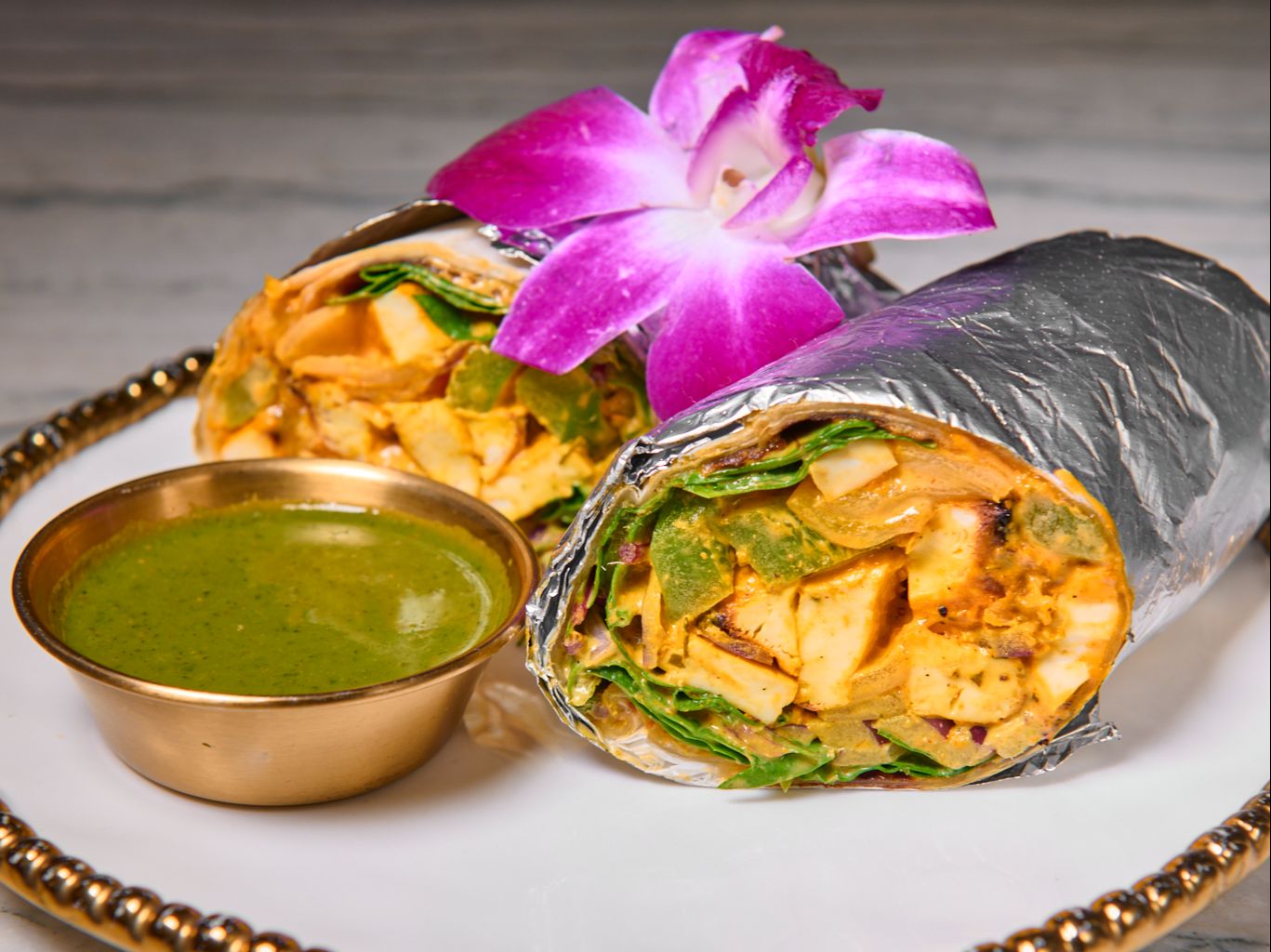 Achari Paneer Tikka Kathi Roll