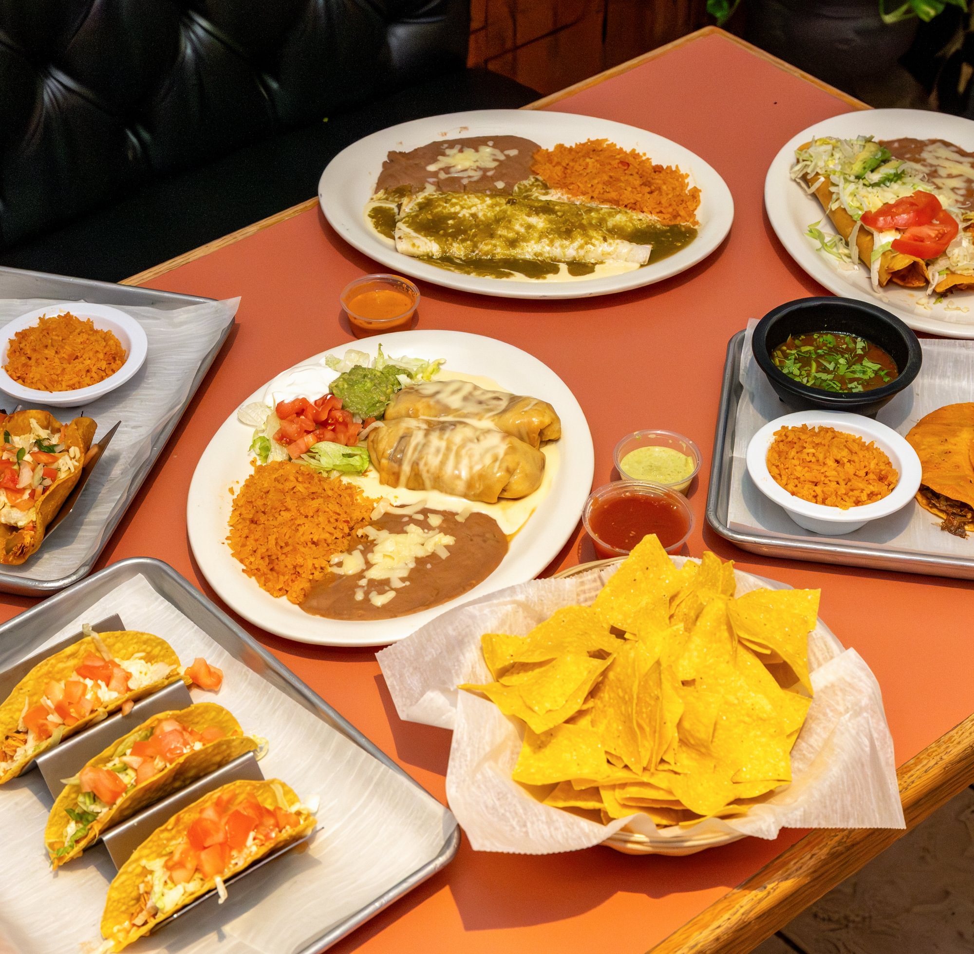 Two Enchiladas, Rice & Beans