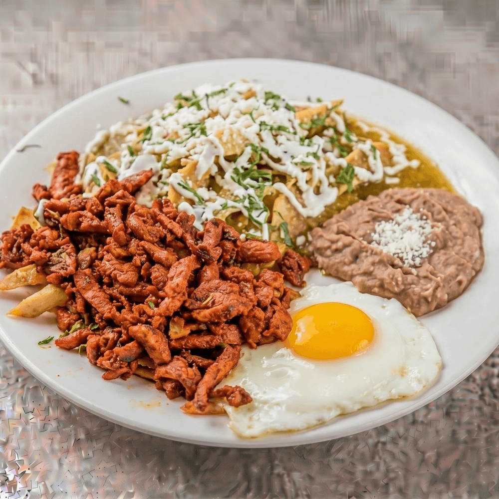 Green Chilaquiles with Pastor
