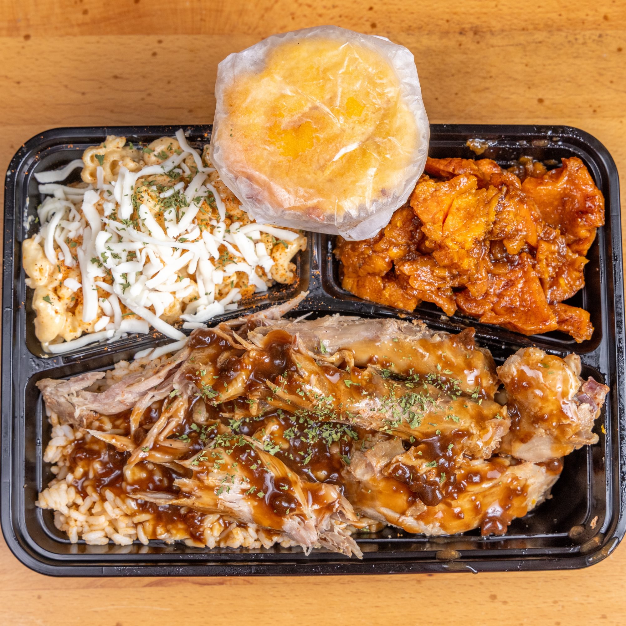 Turkey Neck Plate Rice, Yams and Cornbread