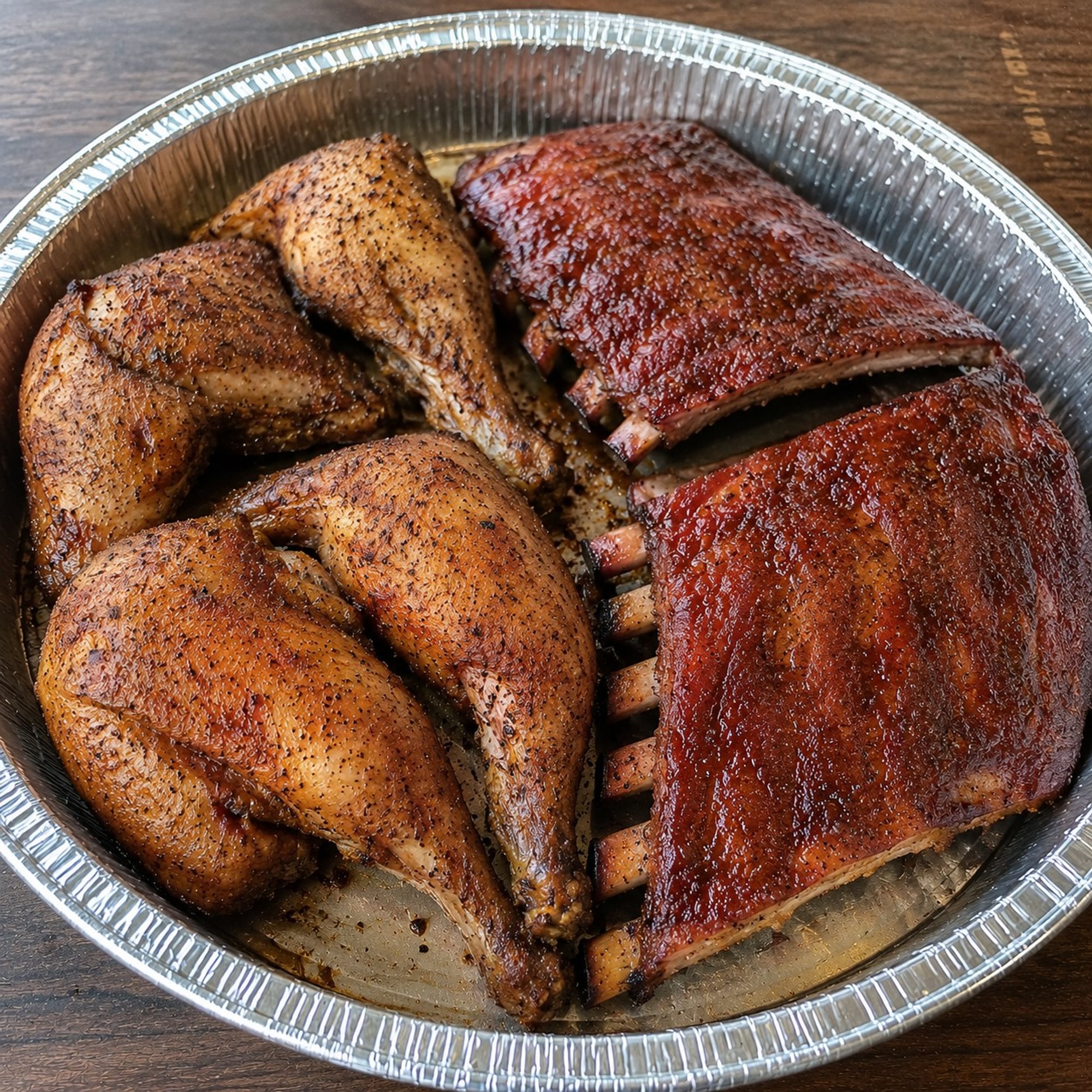 Whole Chicken & Full Rack Smoked Combo