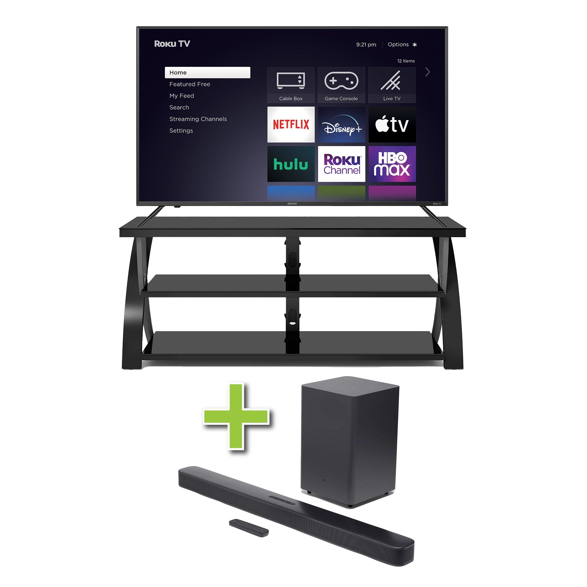 50" Element TV w/ Soundbar & TV Stand