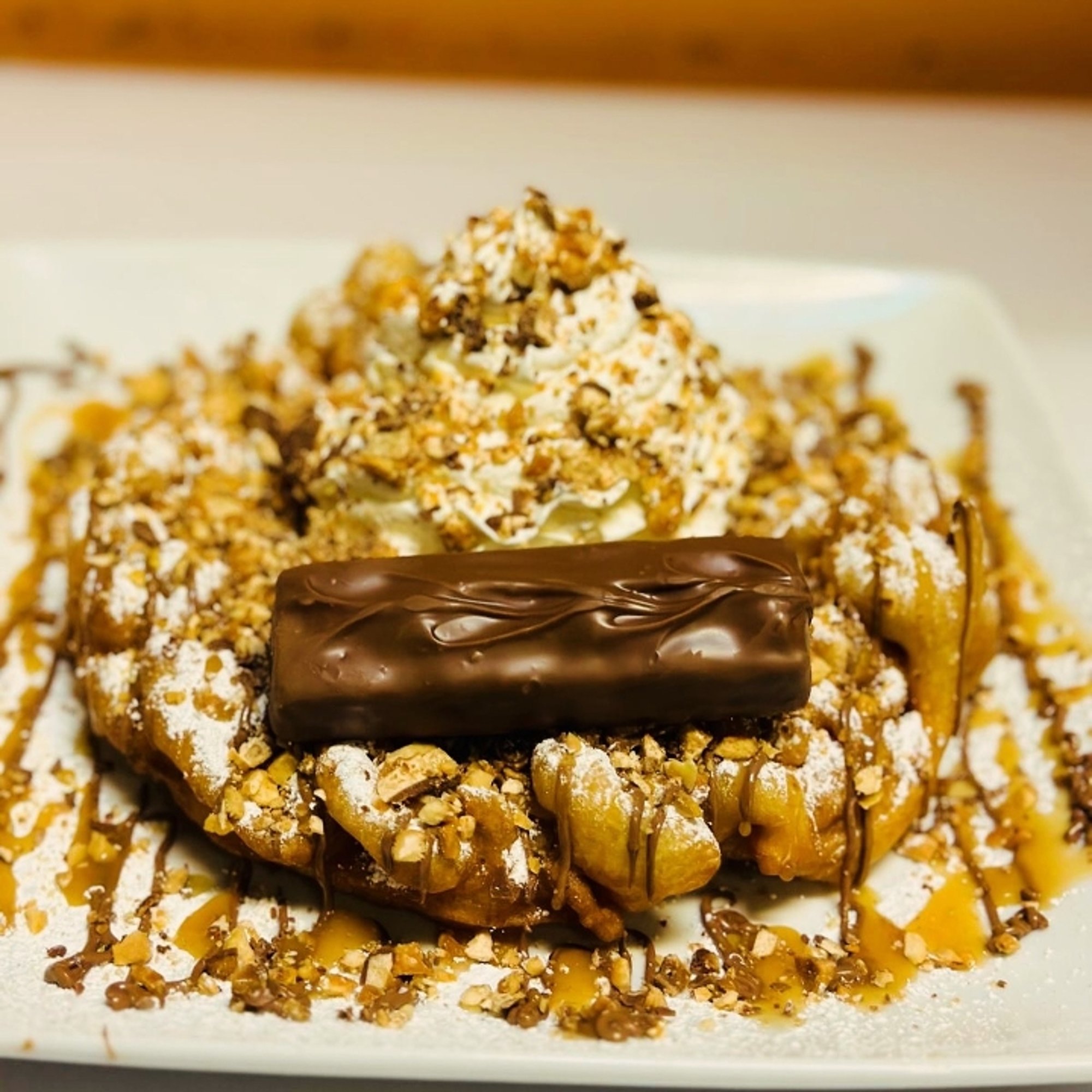 Snicker's Funnel Cake