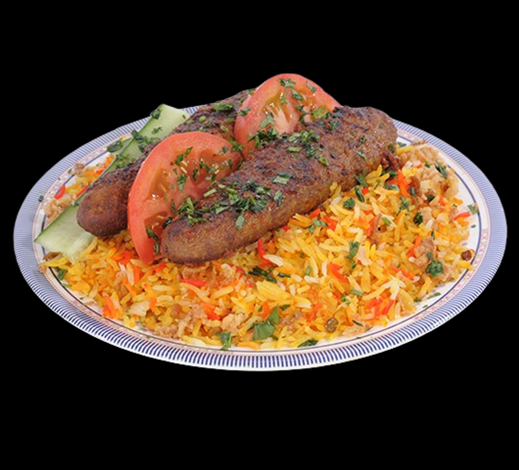 Beef Kebab with Biryani Rice