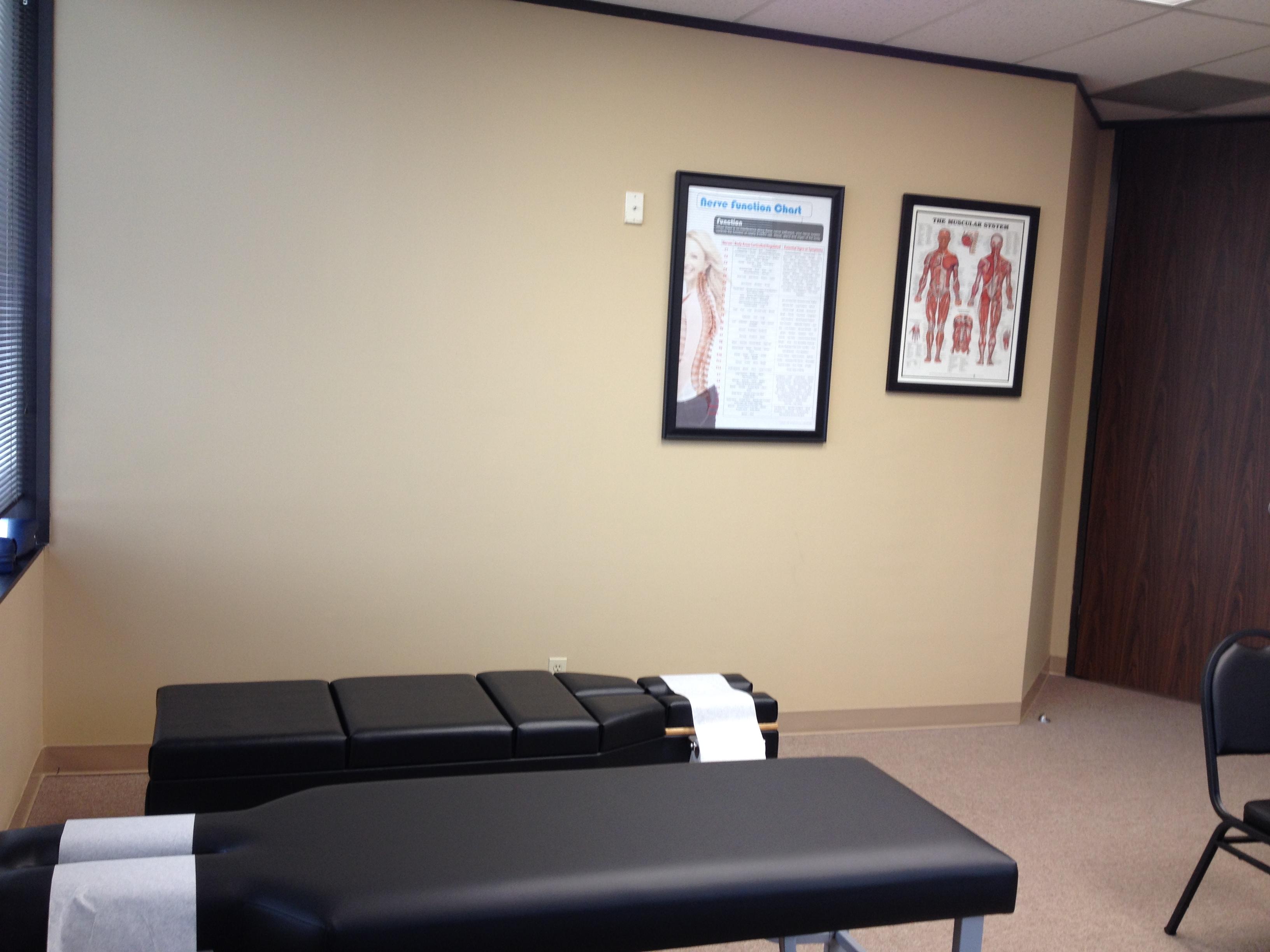 Inside the office of Upright Motion Chiropractic.  We are eager to get rid of your pain and improve your spinal health.