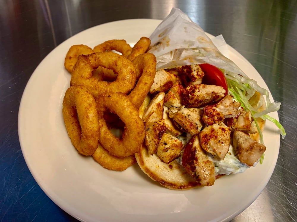 Chicken Pita (add $4 for Onion Rings)
