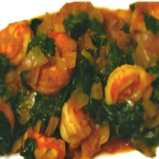 45. King Prawn Saag