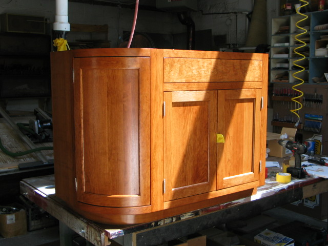 Custom made cherry vanity