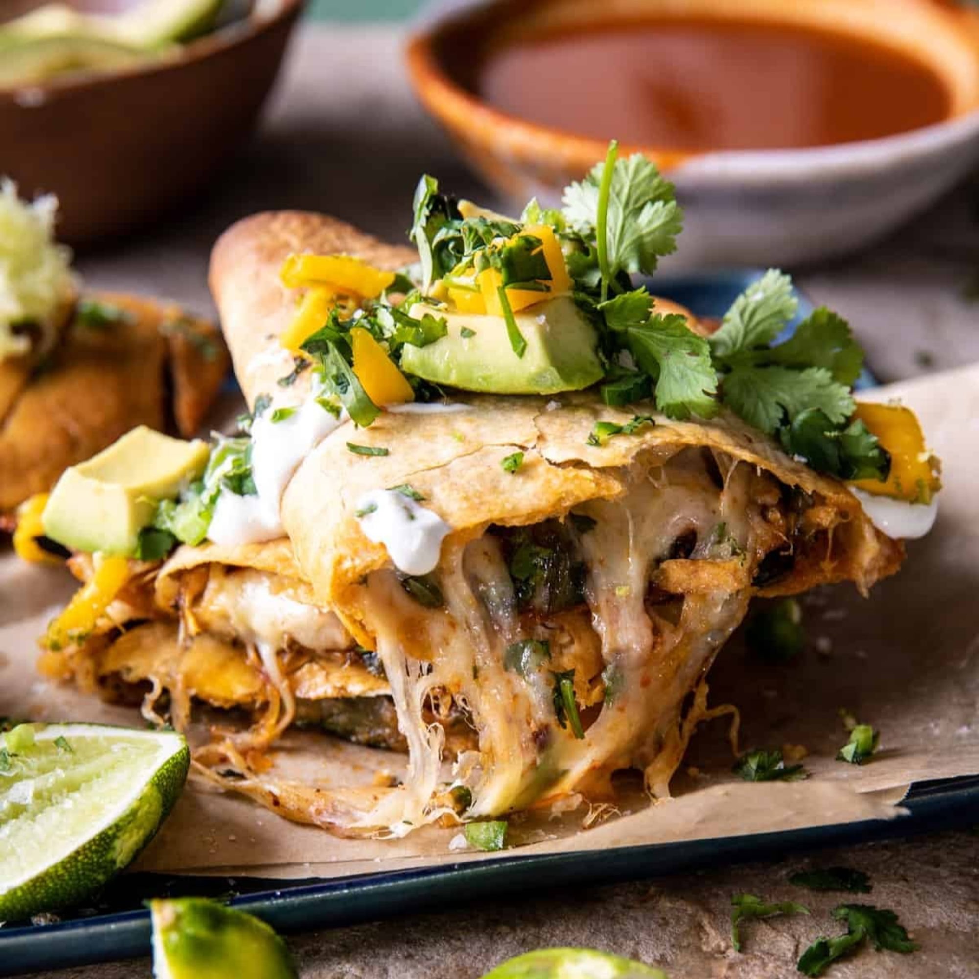 $12 Lunch Special - Chicken Tinga Crunch - Wrap Quesadilla