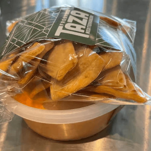 Roasted Red Hummus with Taza Dippers