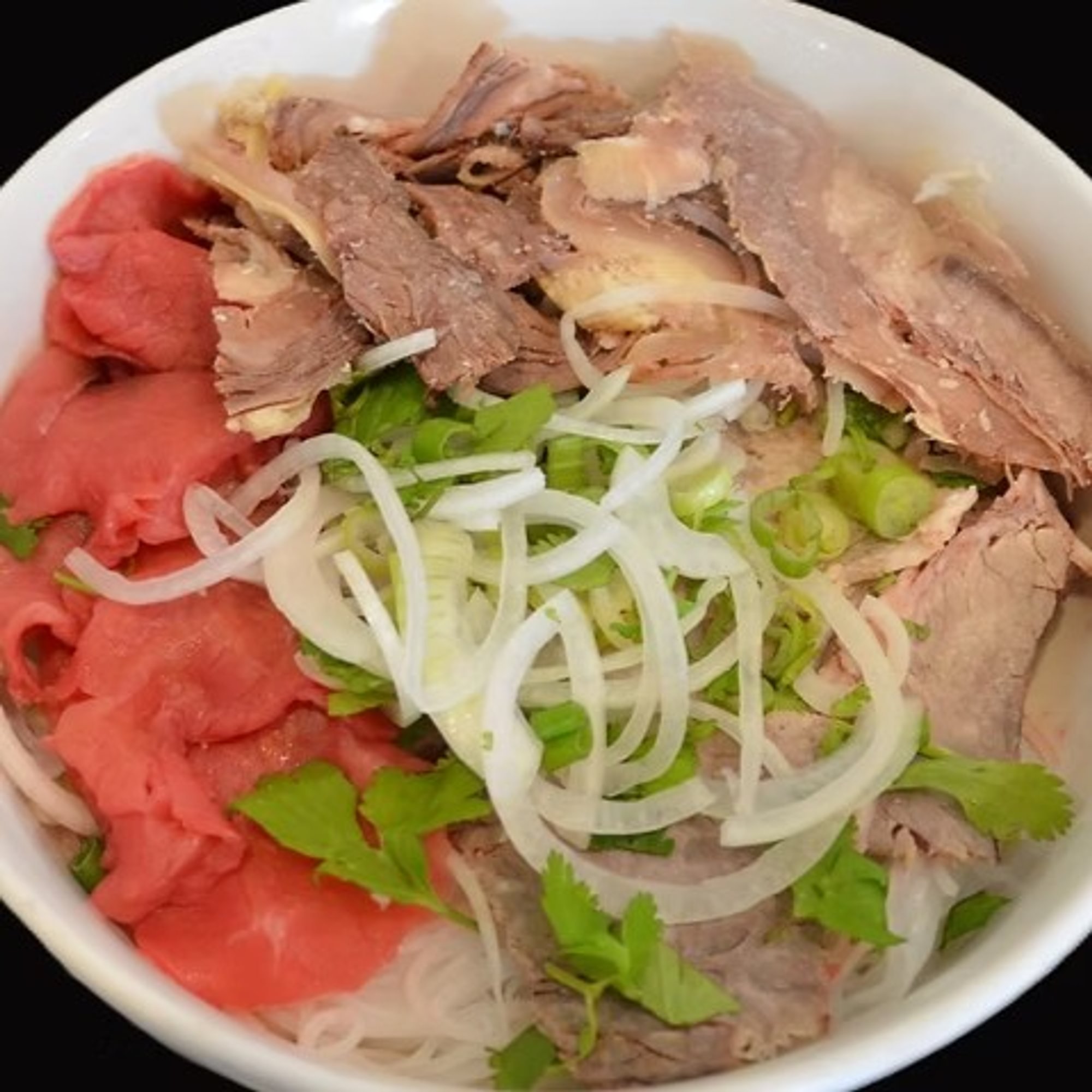 Pho with Rare Beef, Beef Brisket, and Beef Flank