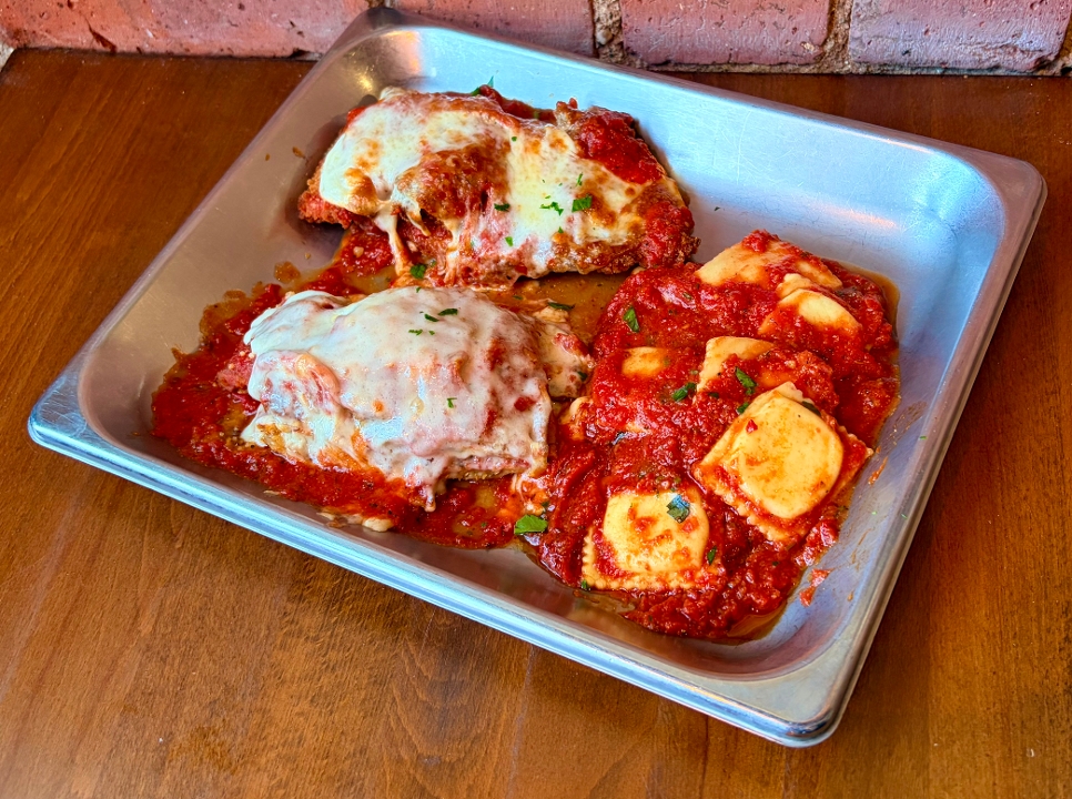 Chicken & Eggplant Parmigiana with Borgatti's Ravioli