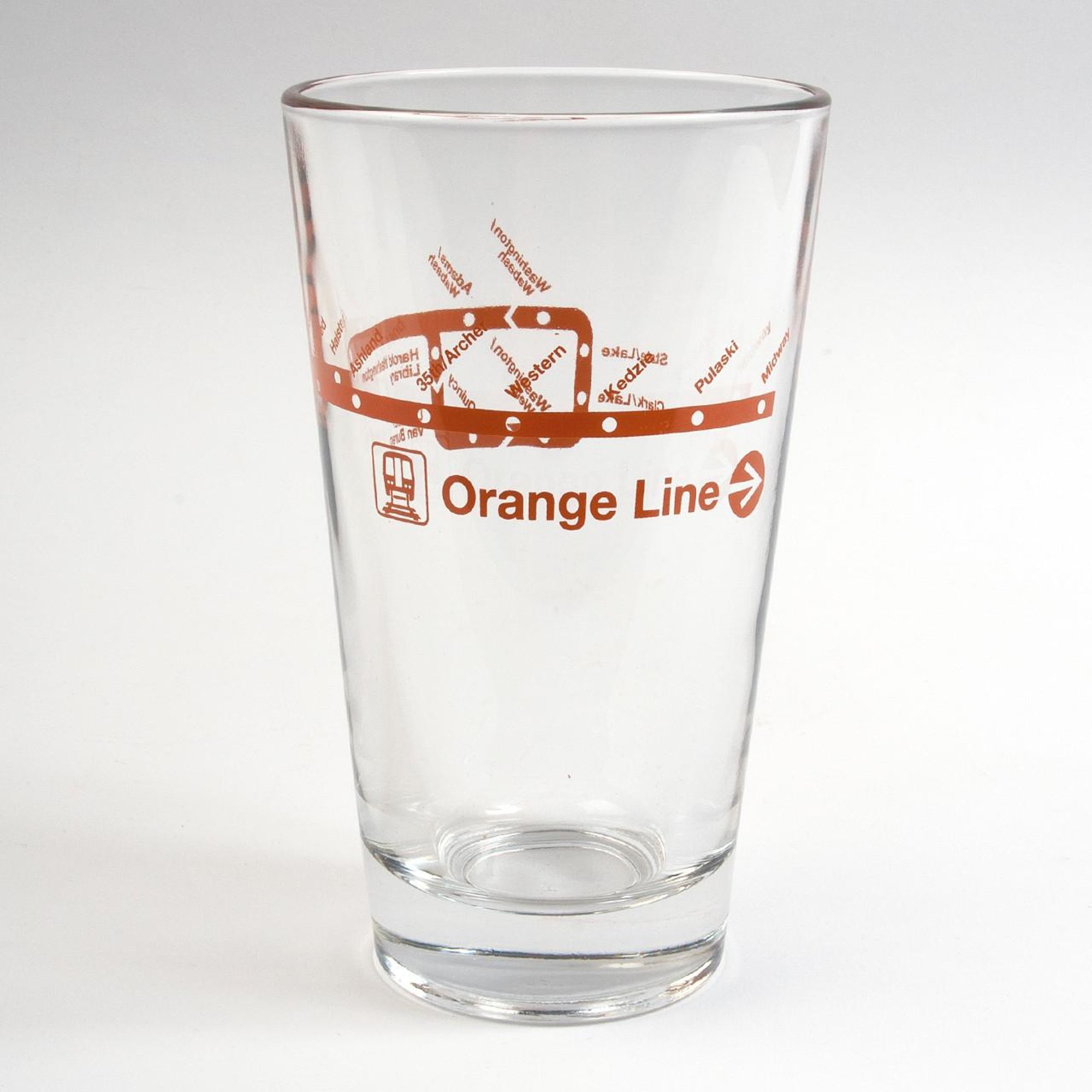 Orange Line Pint Glass