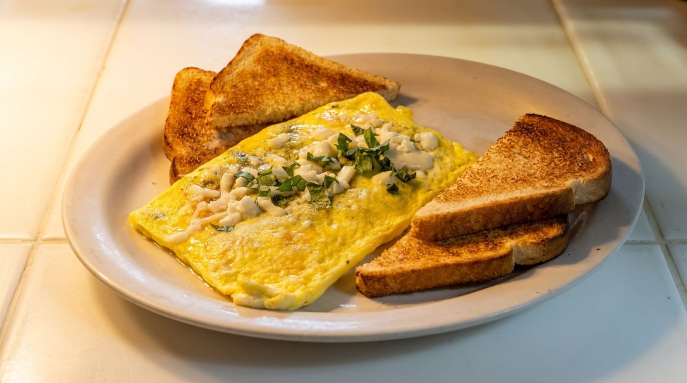 Spinach & Asiago Cheese Omelette