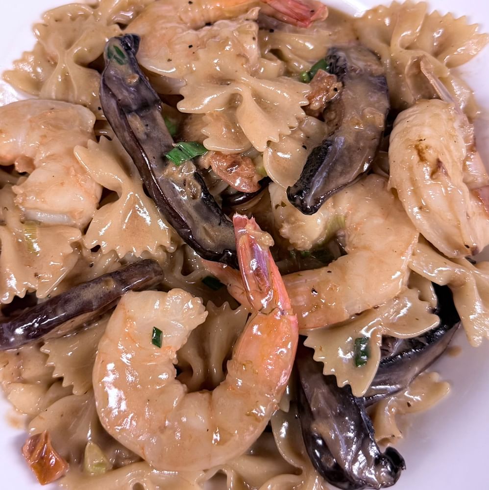 Shrimp Over Bowtie Pasta