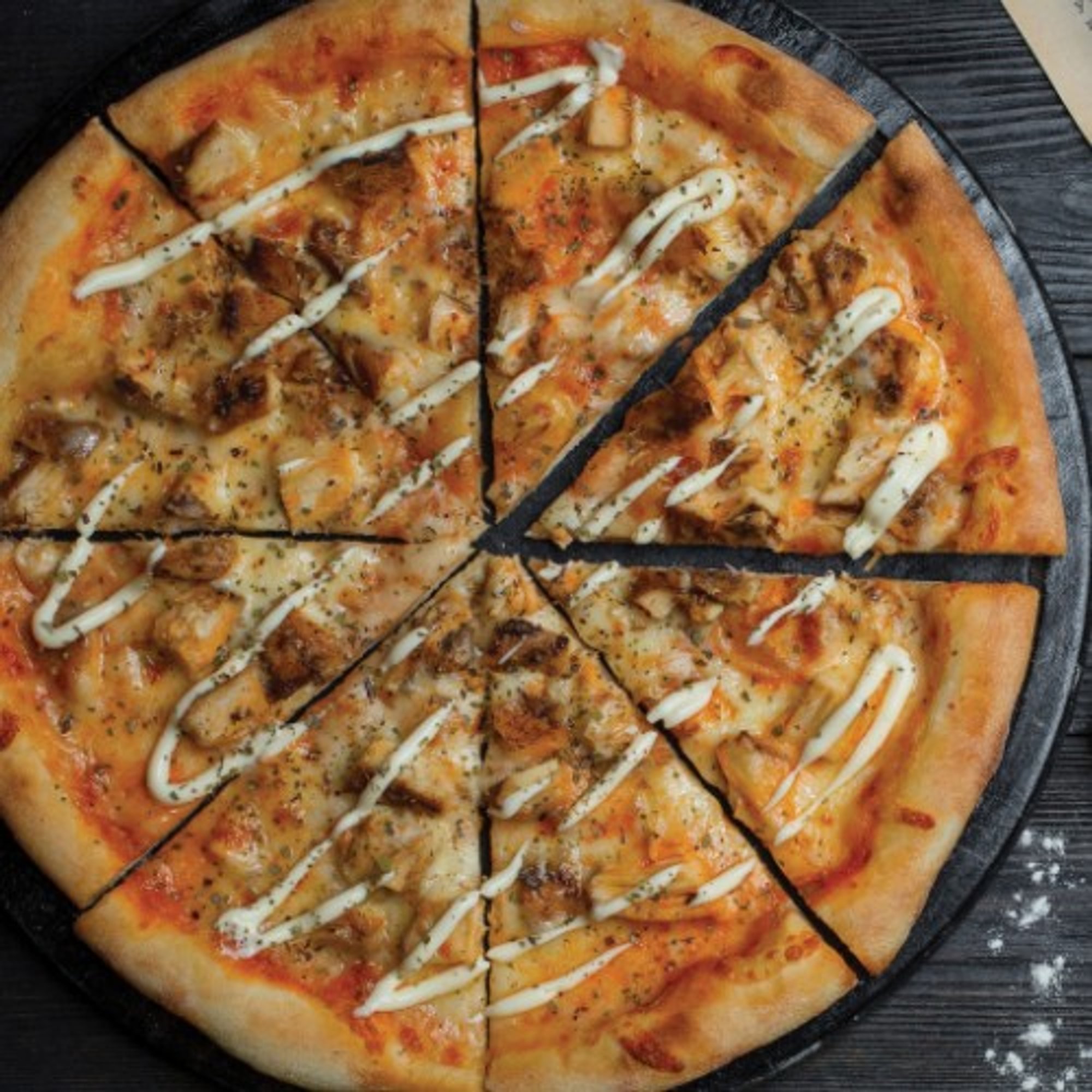 Halal Buffalo Chicken - White Pizza