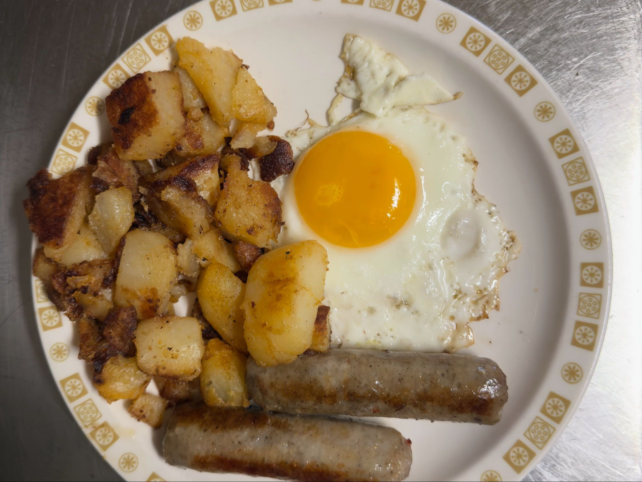 One Egg & Two Country Sausages, Home Fries & Toast