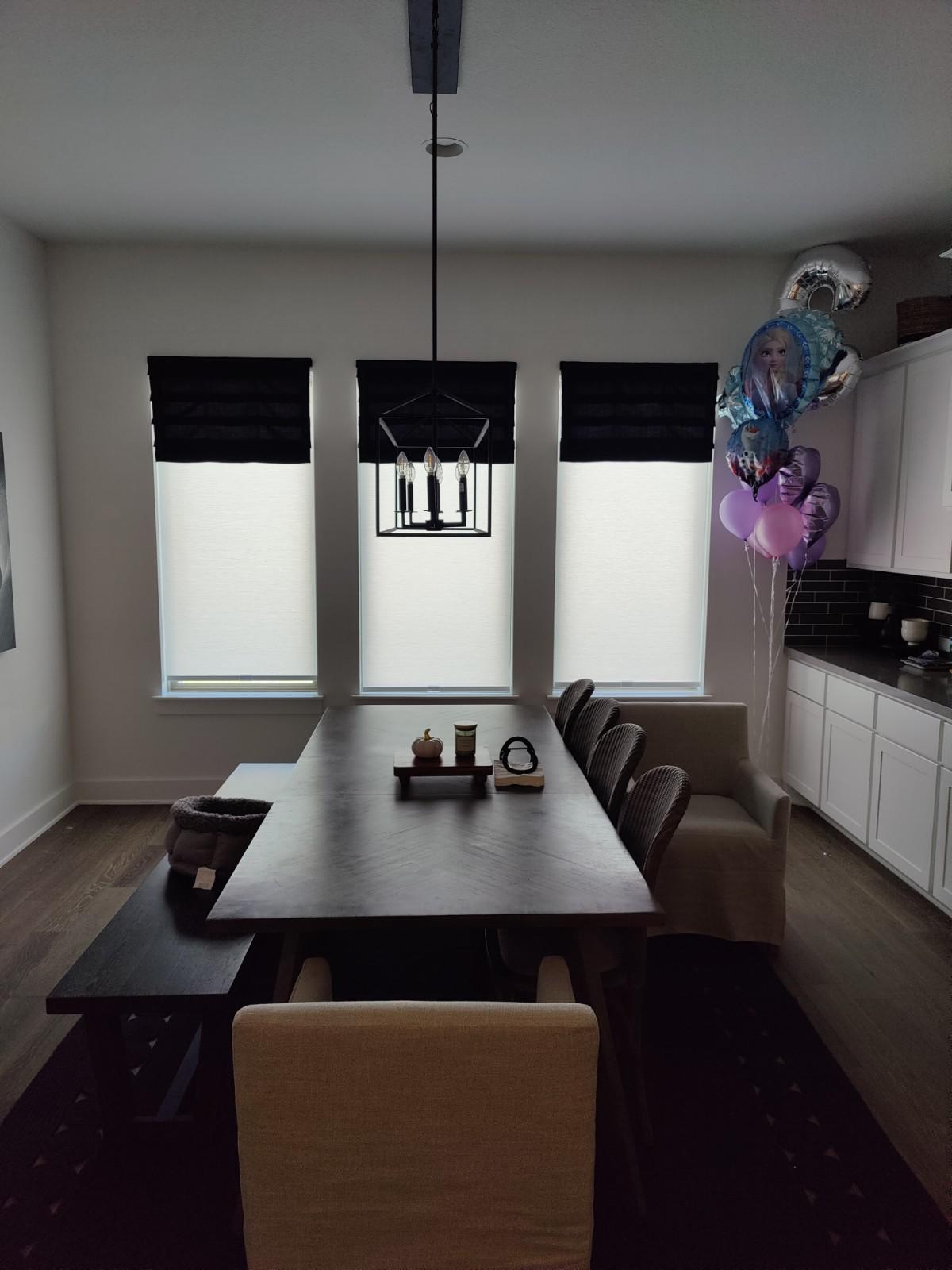 light filtering roller shade for dining room in Liberty Hill