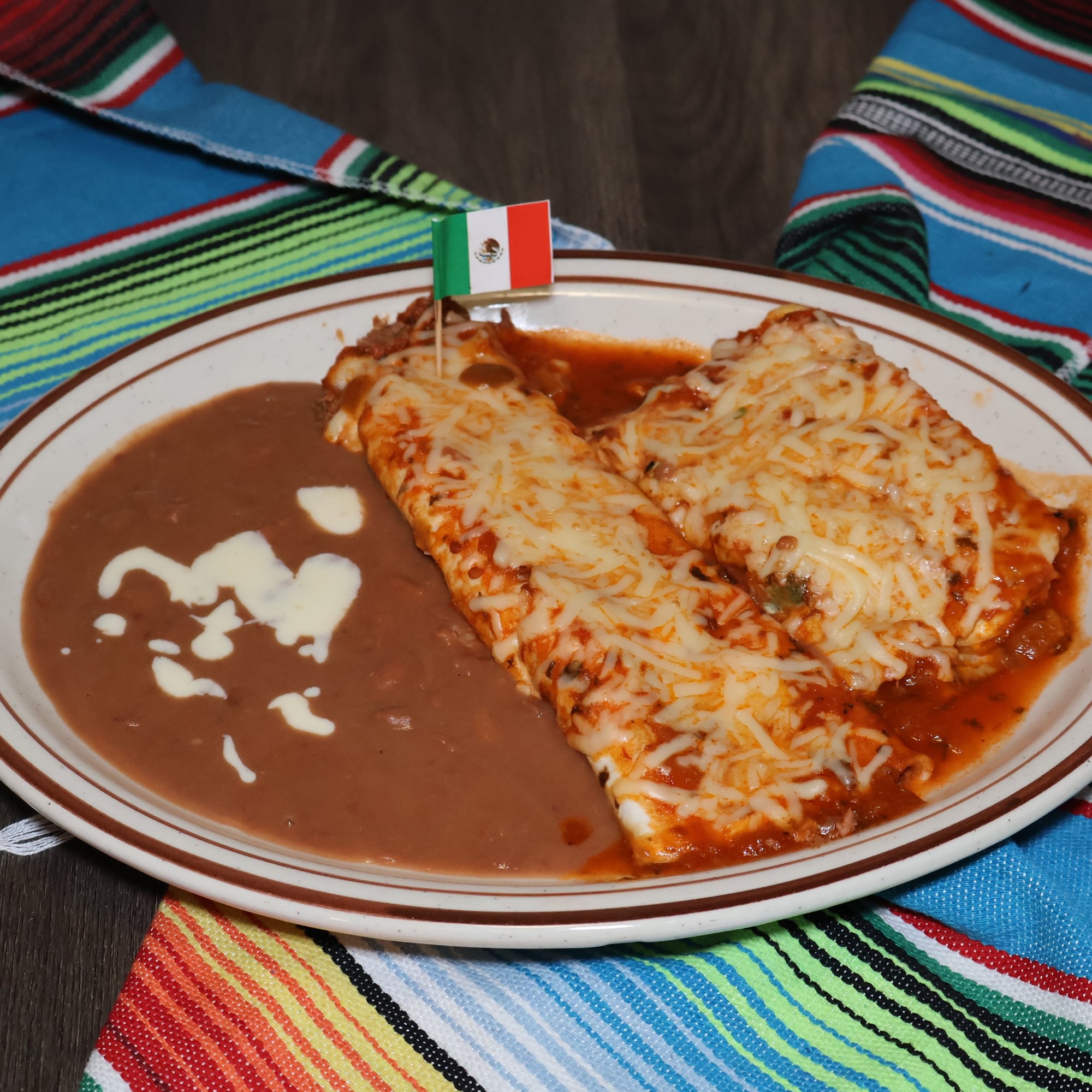 13. Beef Burrito, Real Chile Relleno & Beans