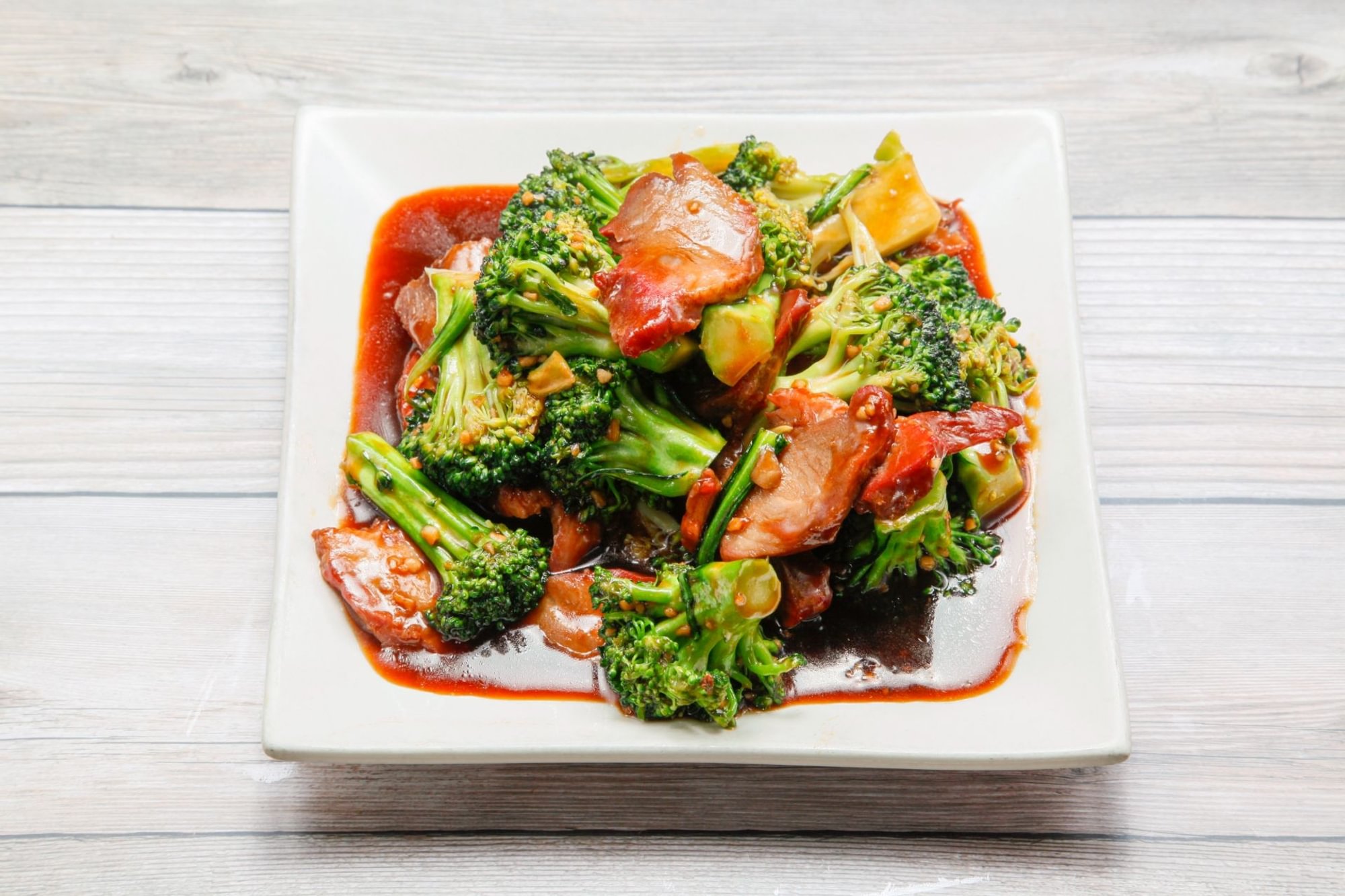 Sliced BBQ pork with broccoli (lunch) / 叉烧芥兰（午）