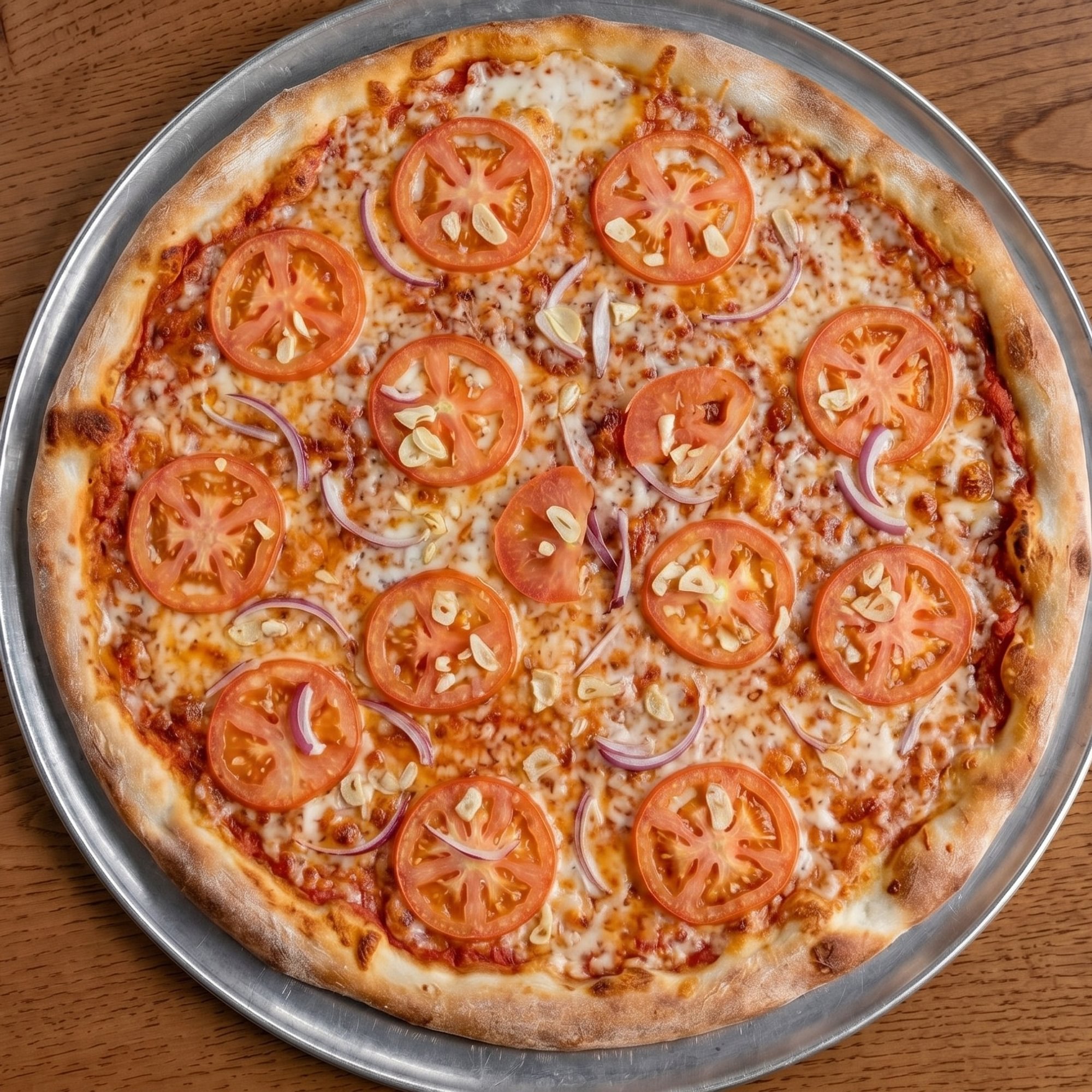 Tomato, Garlic, & Onions Pizza