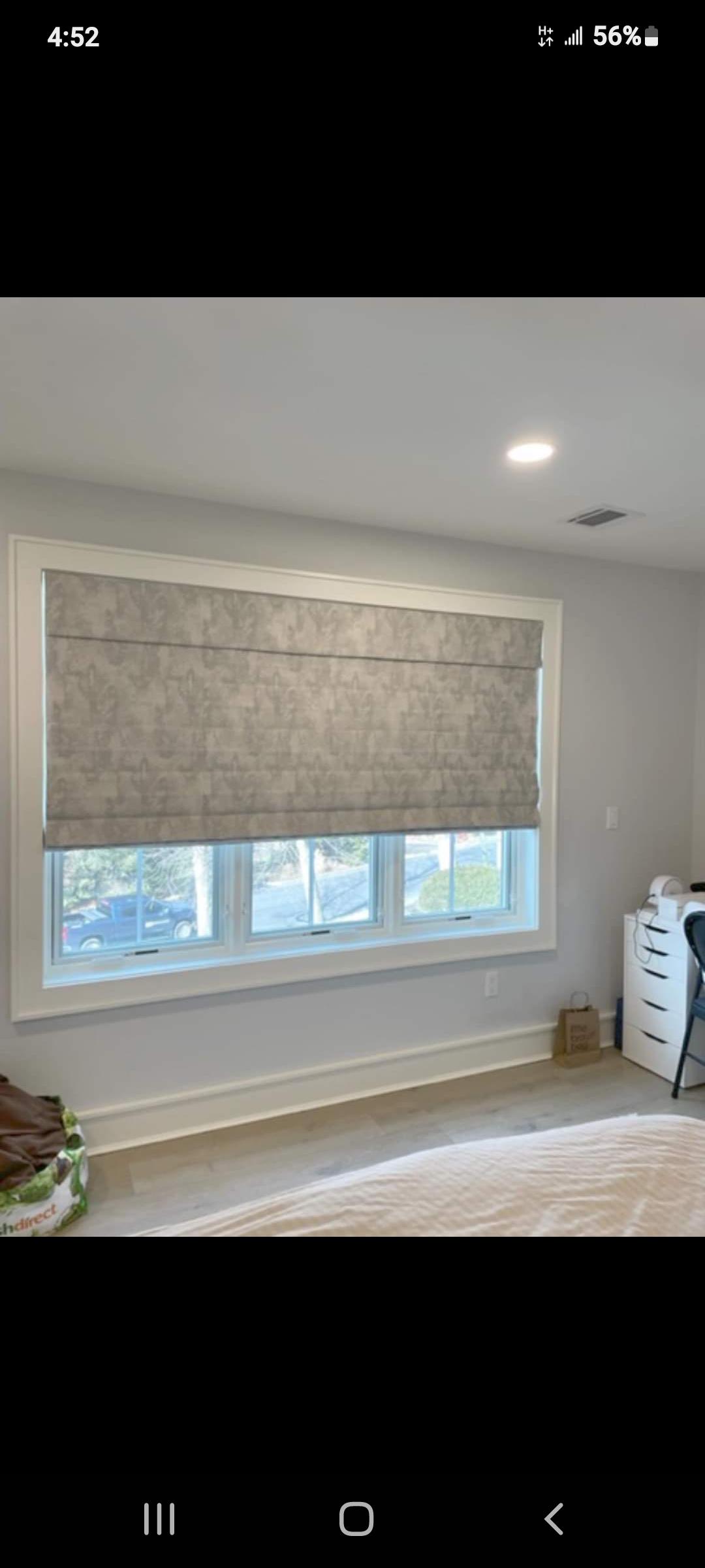 Designer Roman Shades installed in Millville NJ