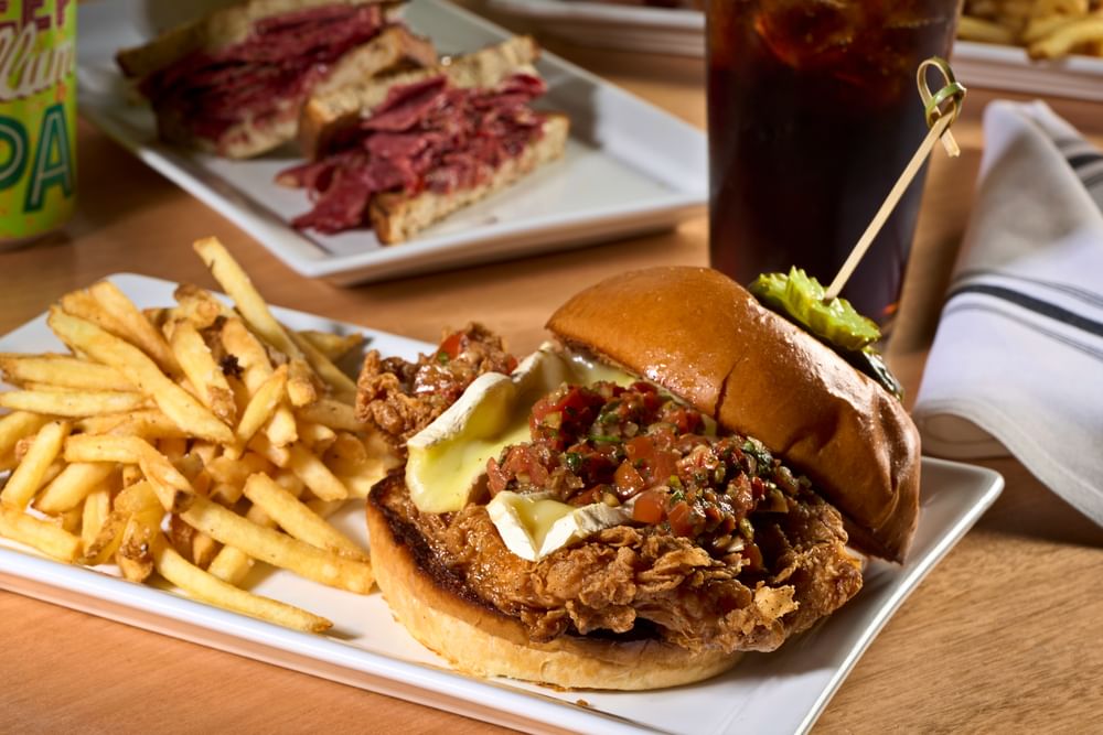 Crispy Fried Chicken & Warm Brie Cheese Sandwich