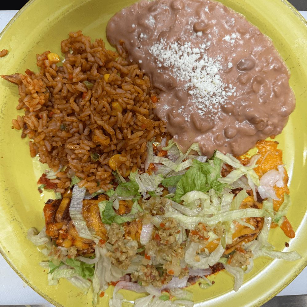 One Meat Enchilada Plate