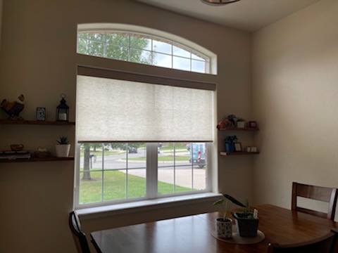 Our personalized Roller Shades are a popular window treatment because they provide UV protection while allowing you to view the beautiful Claremore views outside your home.