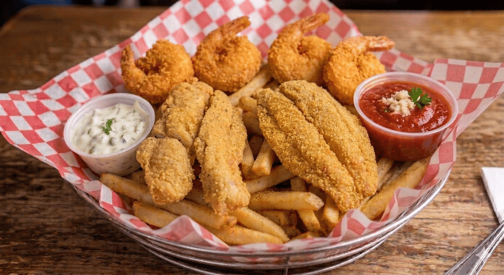 2 Piece Catfish, 2 piece Whiting, & 4 Jumbo Shrimp