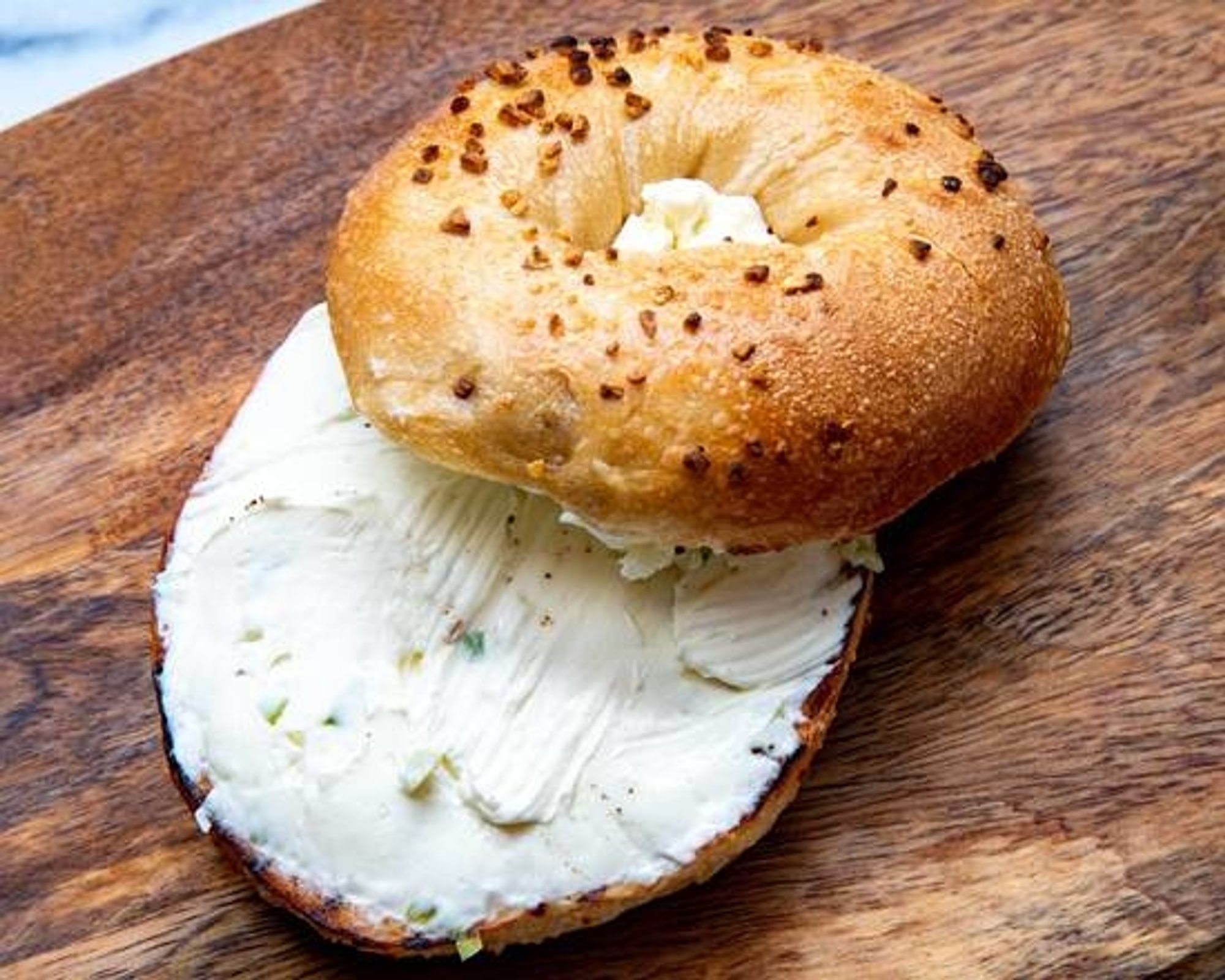 Scallion Jalapeno Cc on a Bagel