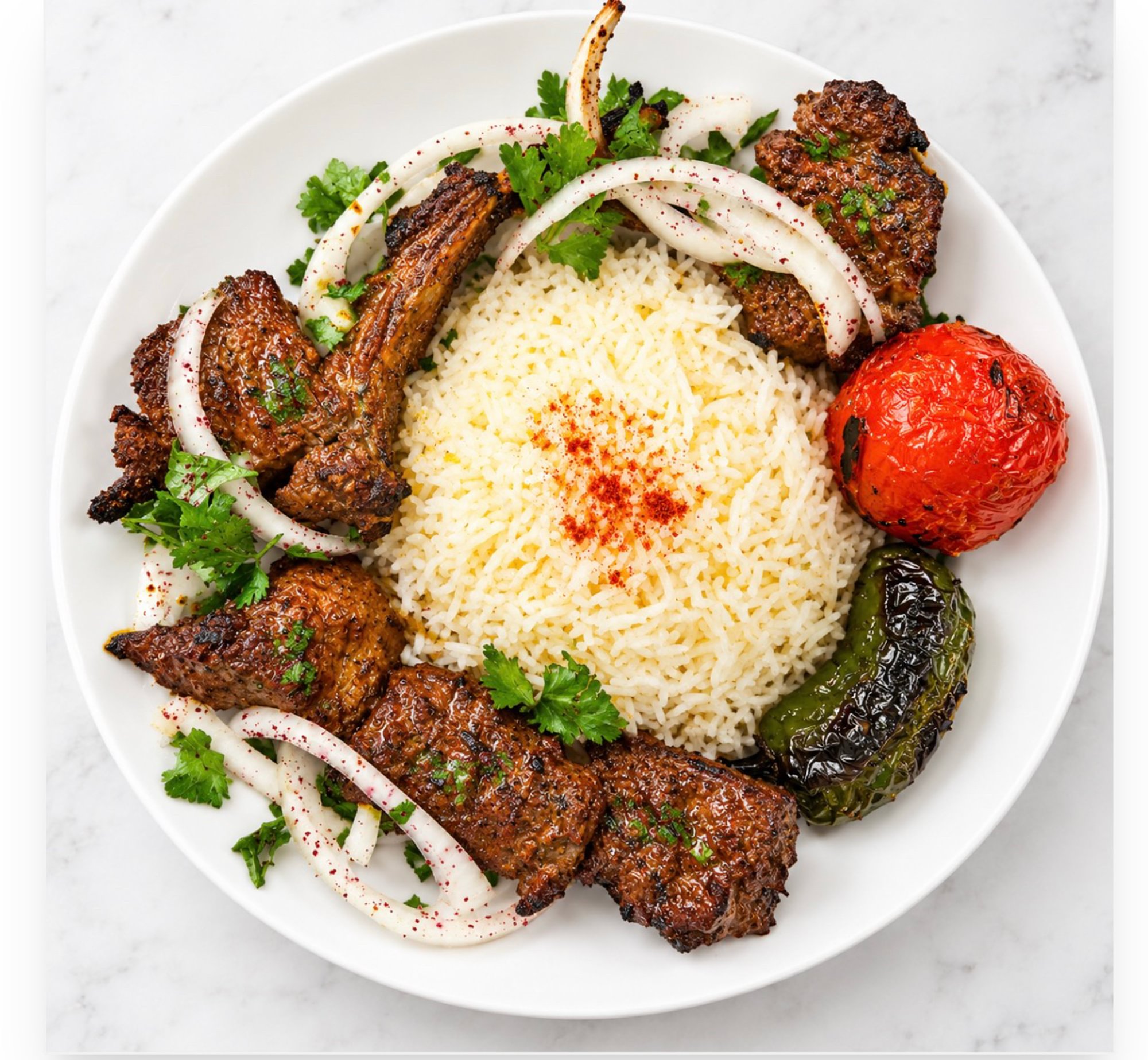Lamb chop filet mignon plate