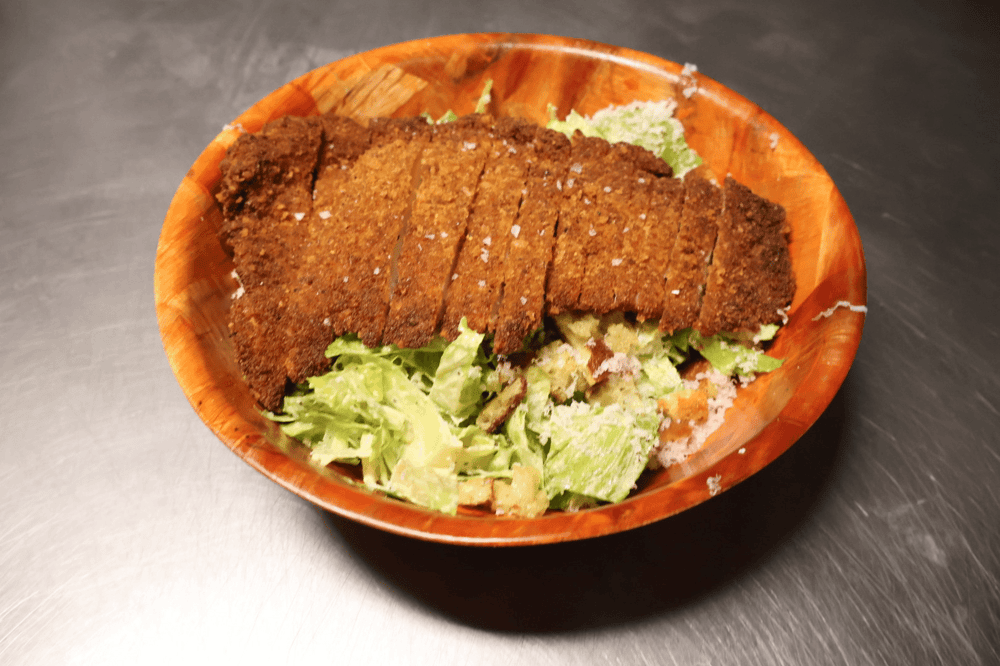 Caesar Salad with Chicken Cutlet