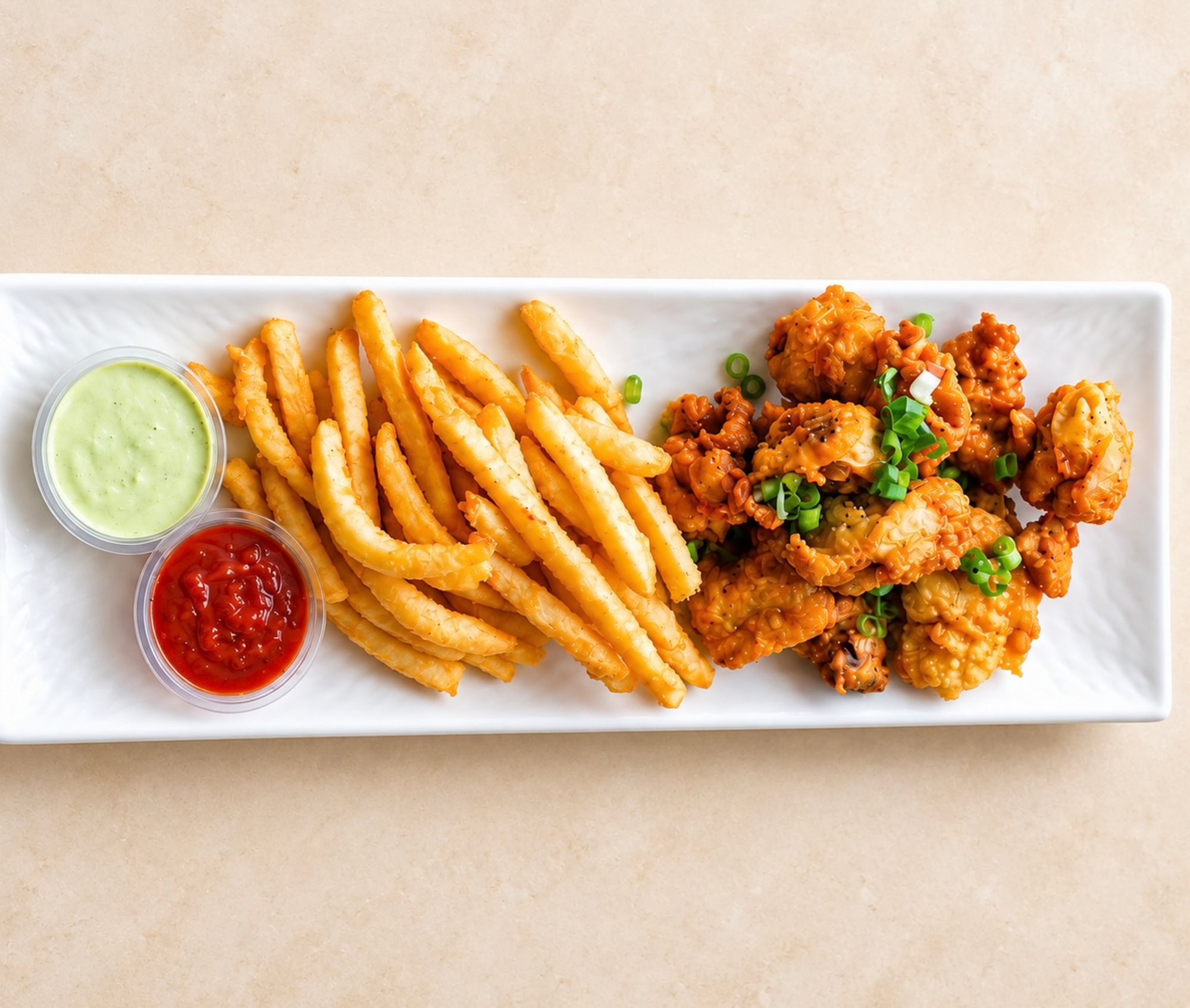 Litchi Crispy Chicken And Fries 