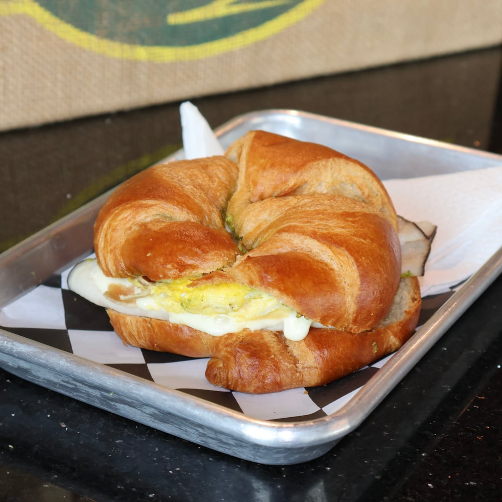 Turkey Egg Bacon & Pesto Croissant