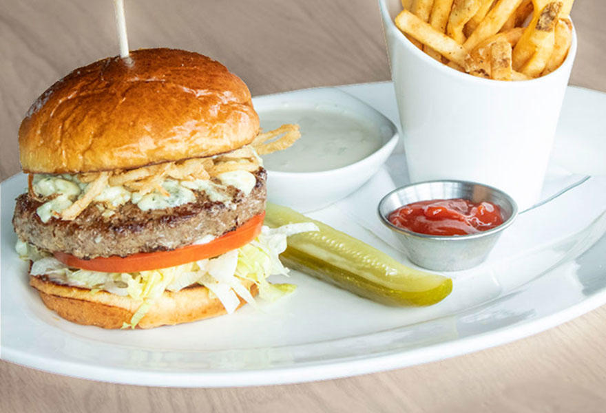 99 BLEU CHEESE & CRISPY ONION BURGER*