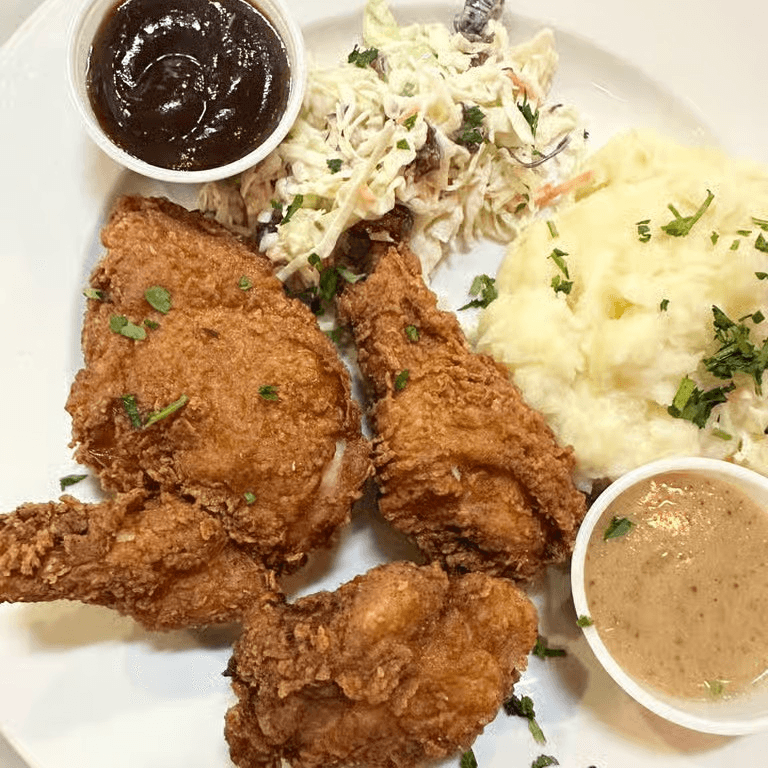 Southern fried chicken dinner