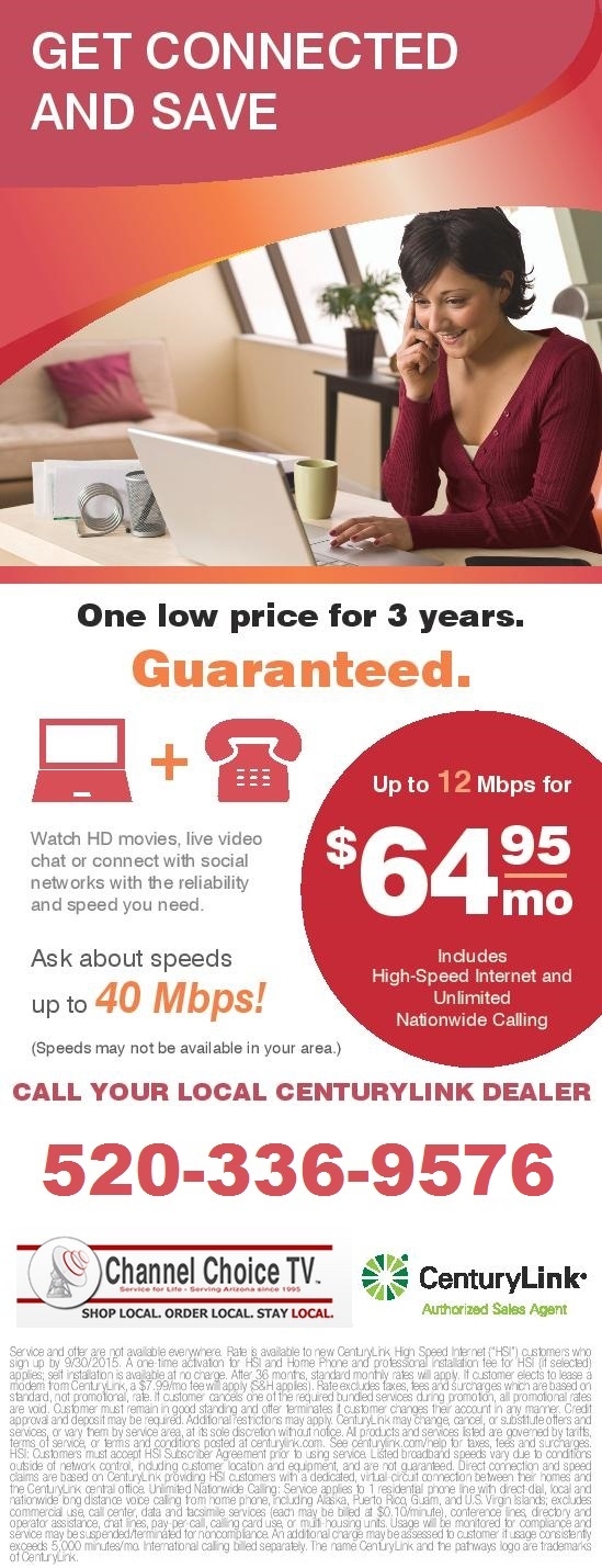 Get Connected and Save! CenturyLink by Channel Choice TV!