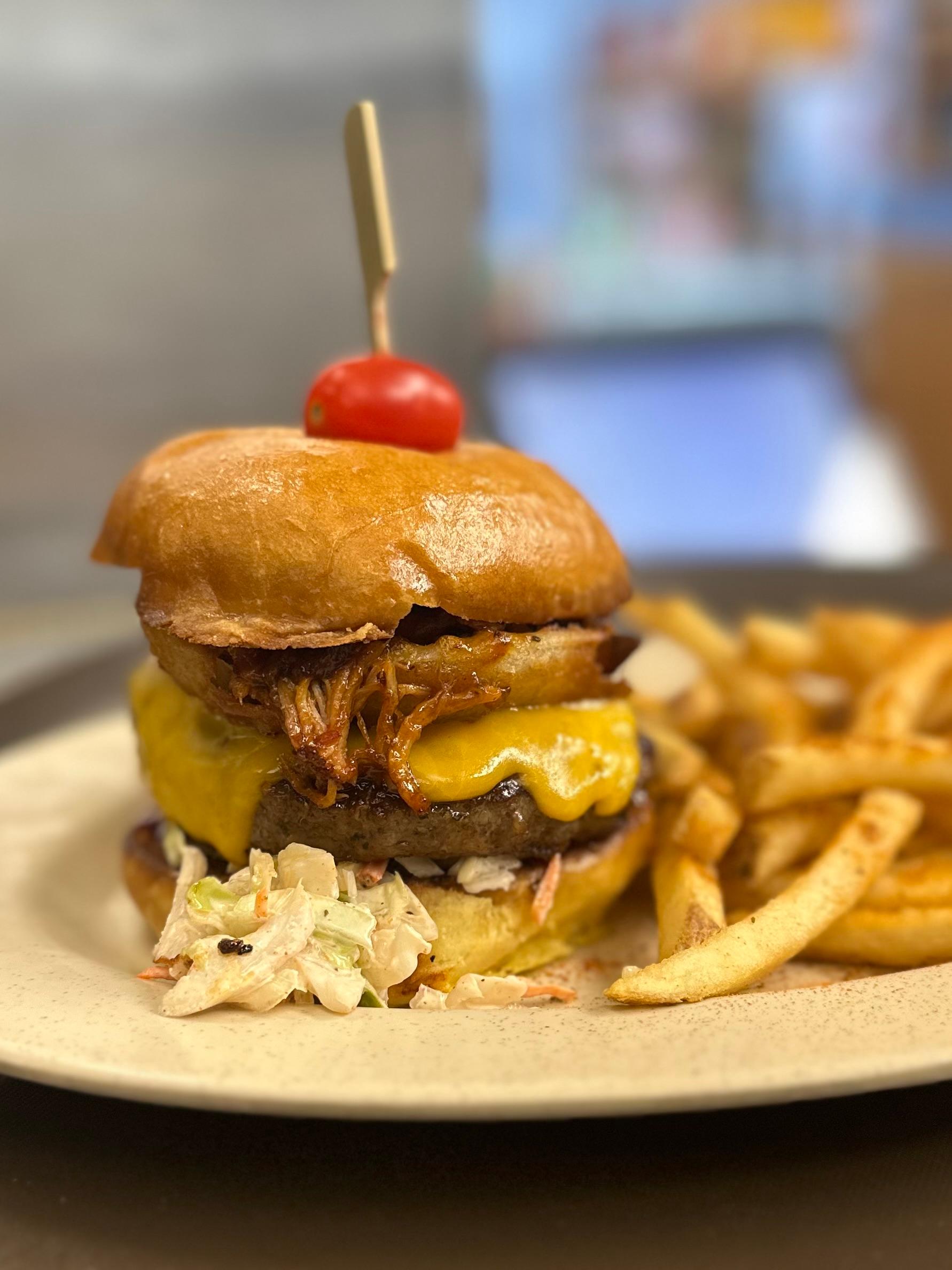 BBQ Pork Smothered Burger