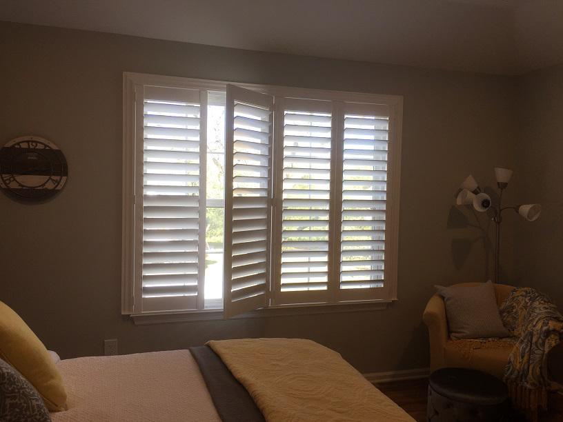 Our Plantation Shutters by Budget Blinds of Phillipsburg are a beautiful, timeless addition to any home. Designed with functional louvers, they are available in a range of louver sizes and finishes to fit your lifestyle. Shutters help control lighting, privacy, and airflow in any room. Our design pr