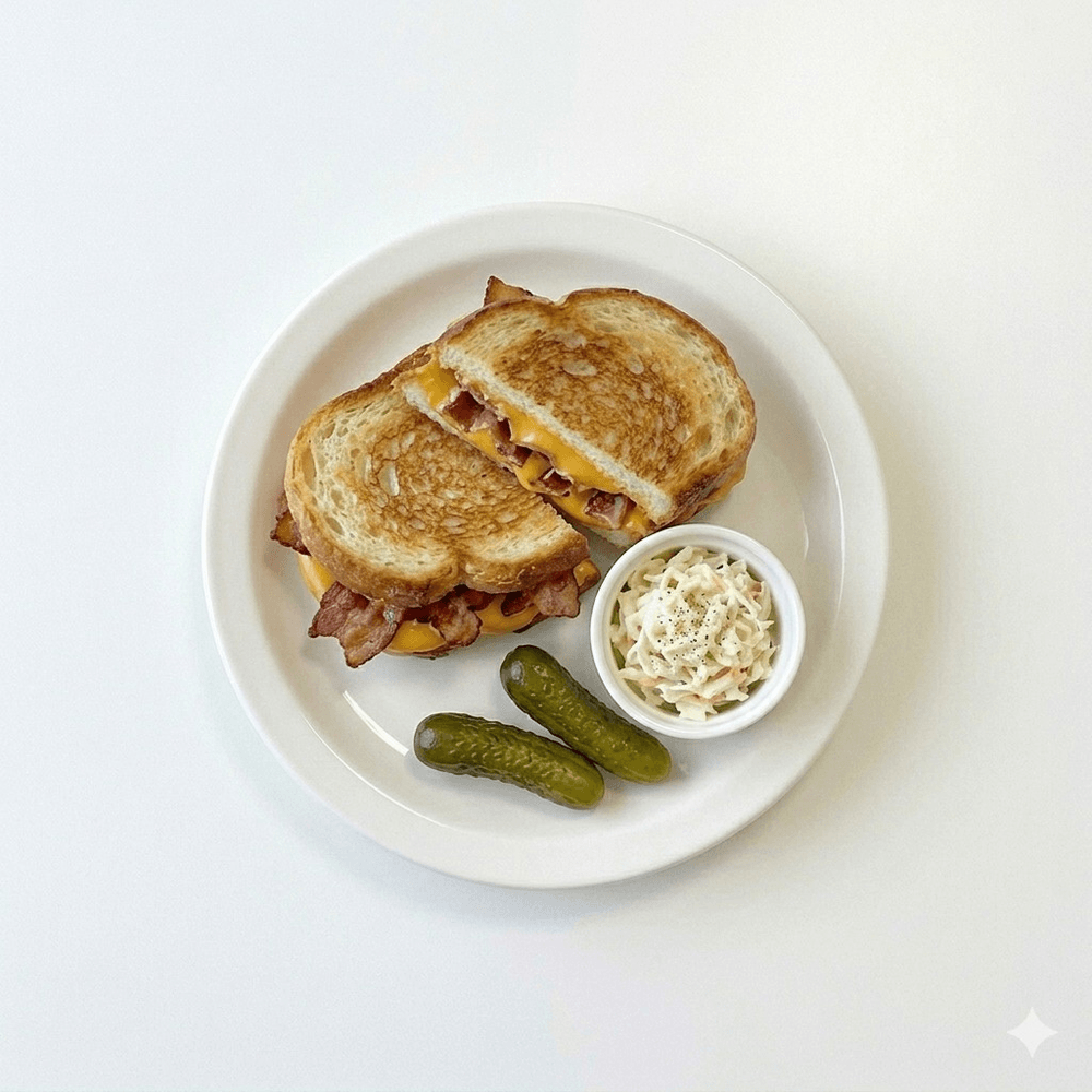 Grilled American Cheese with Bacon Sandwich