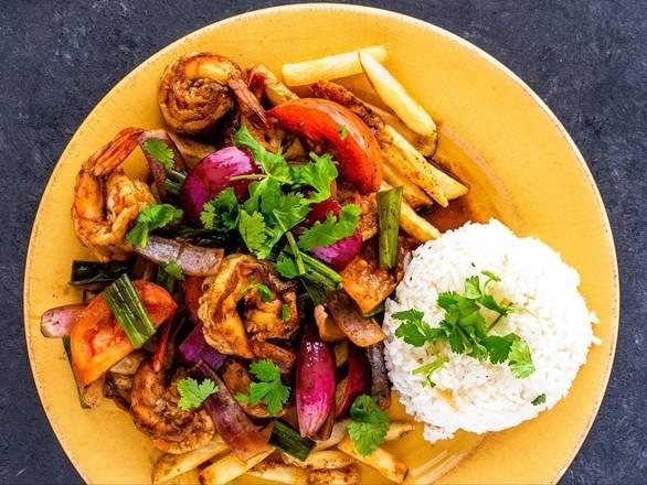 Tallarin Saltado de Camaron (Shrimp)
