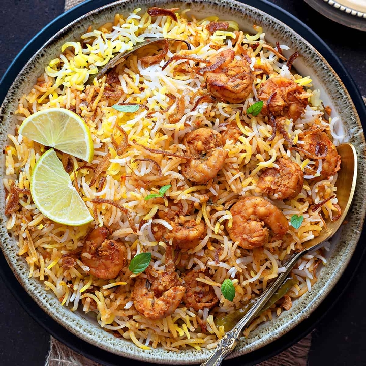 Dakshin Special Shrimp Biryani